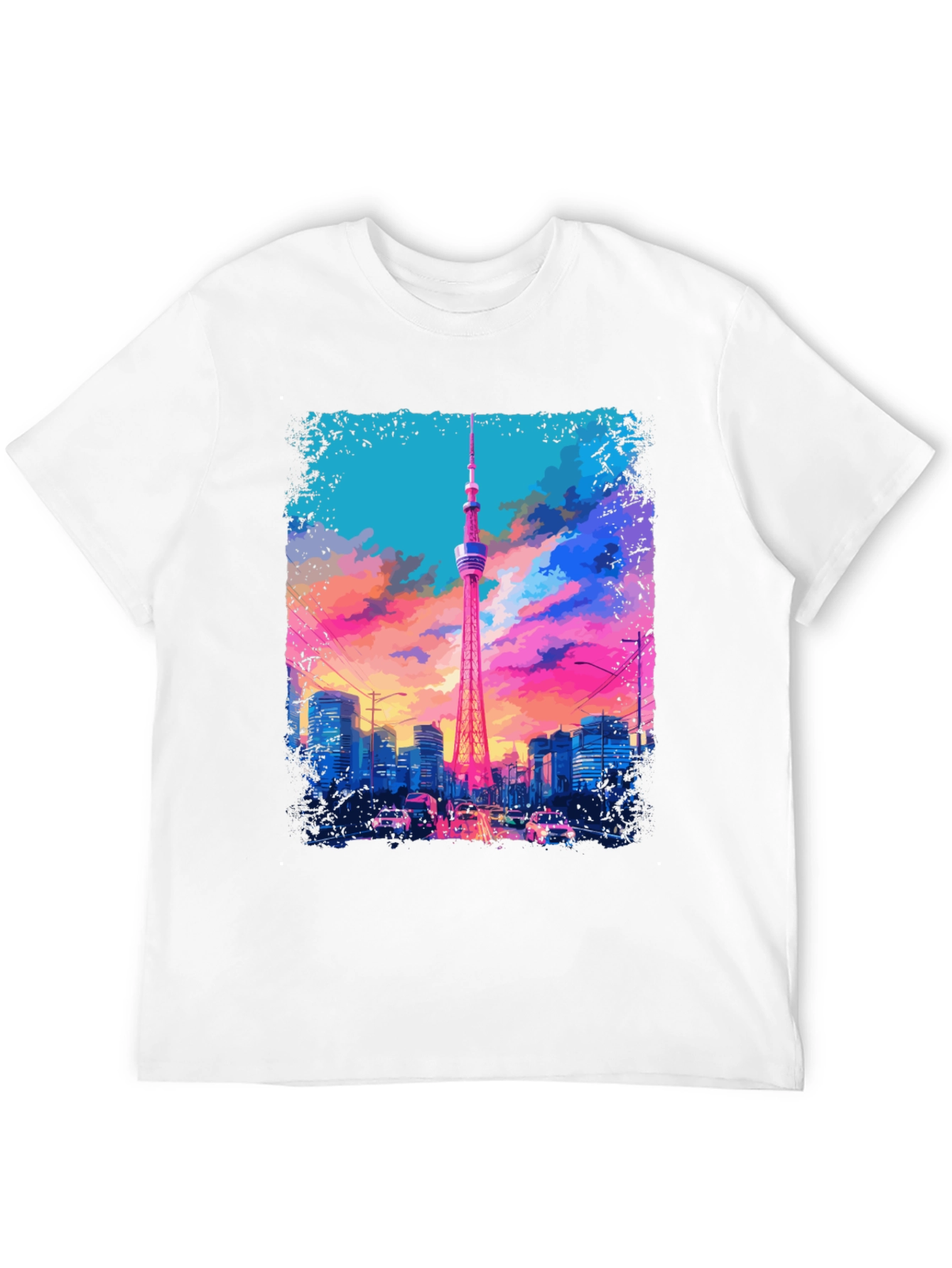 Tokyo Tower Graphic Tee - Vivid Cityscape Design