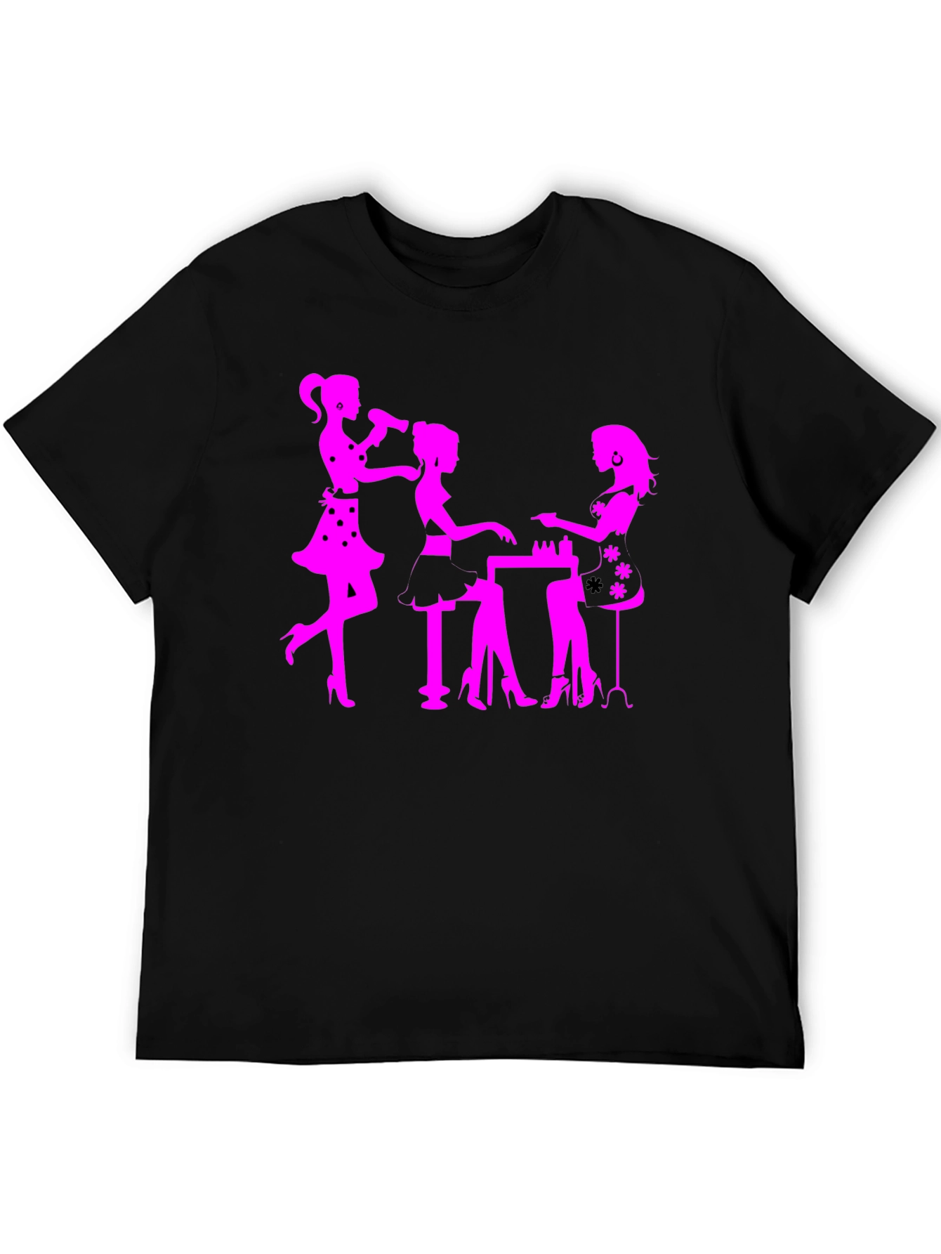 Salon Ladies Black Graphic Tee