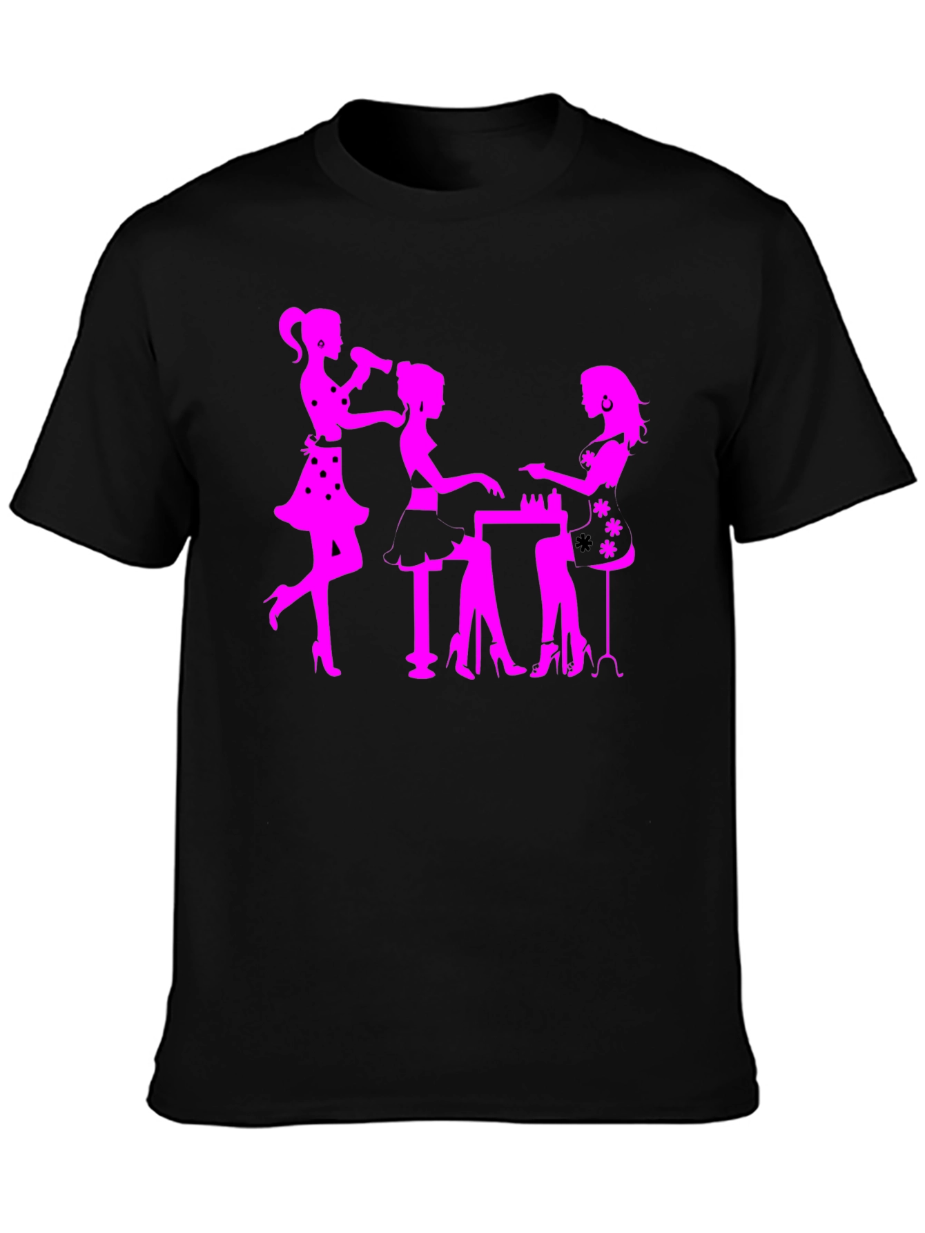 Salon Ladies Black Graphic Tee