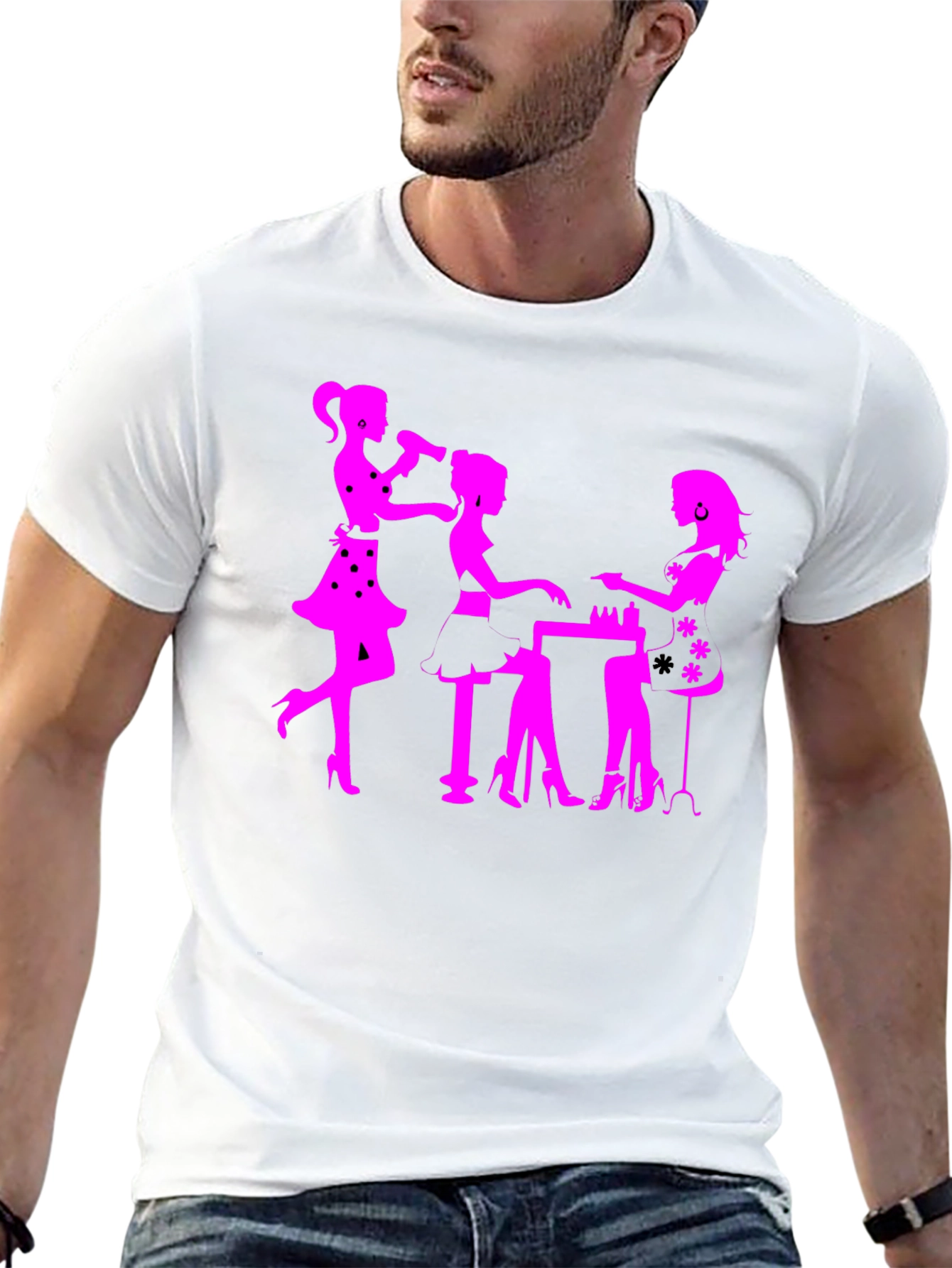 Salon Ladies Black Graphic Tee