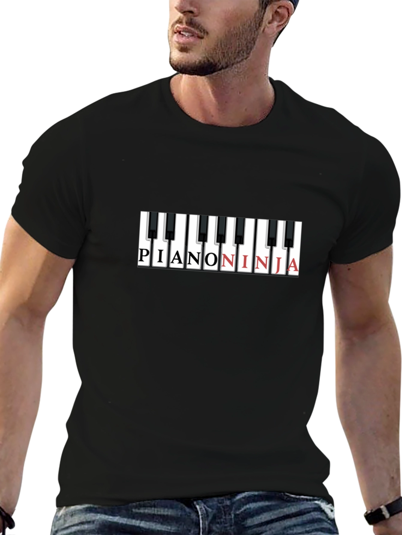 Piano Ninja Graphic T-Shirt - Cool Music Tee