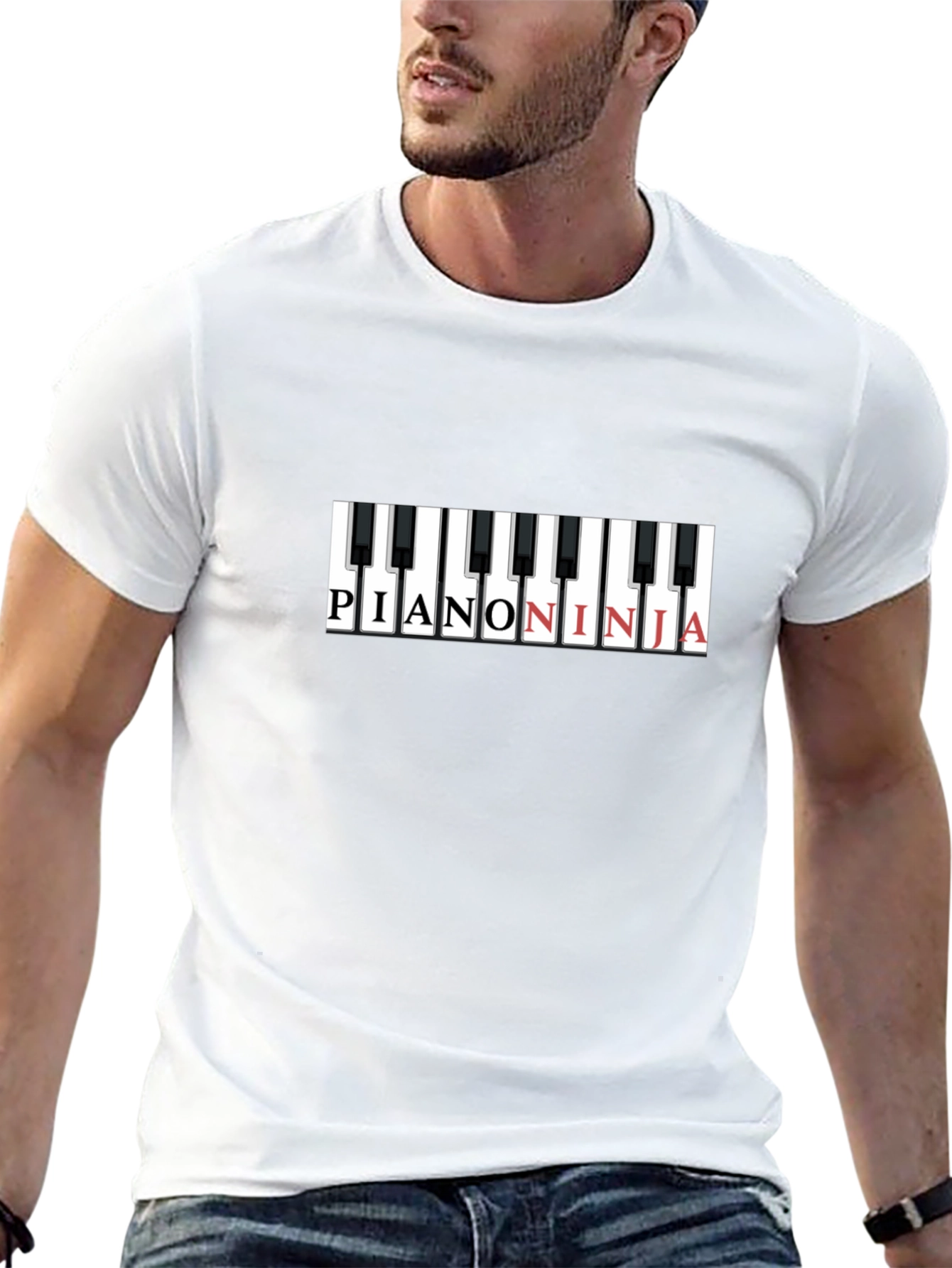 Piano Ninja Graphic T-Shirt - Cool Music Tee