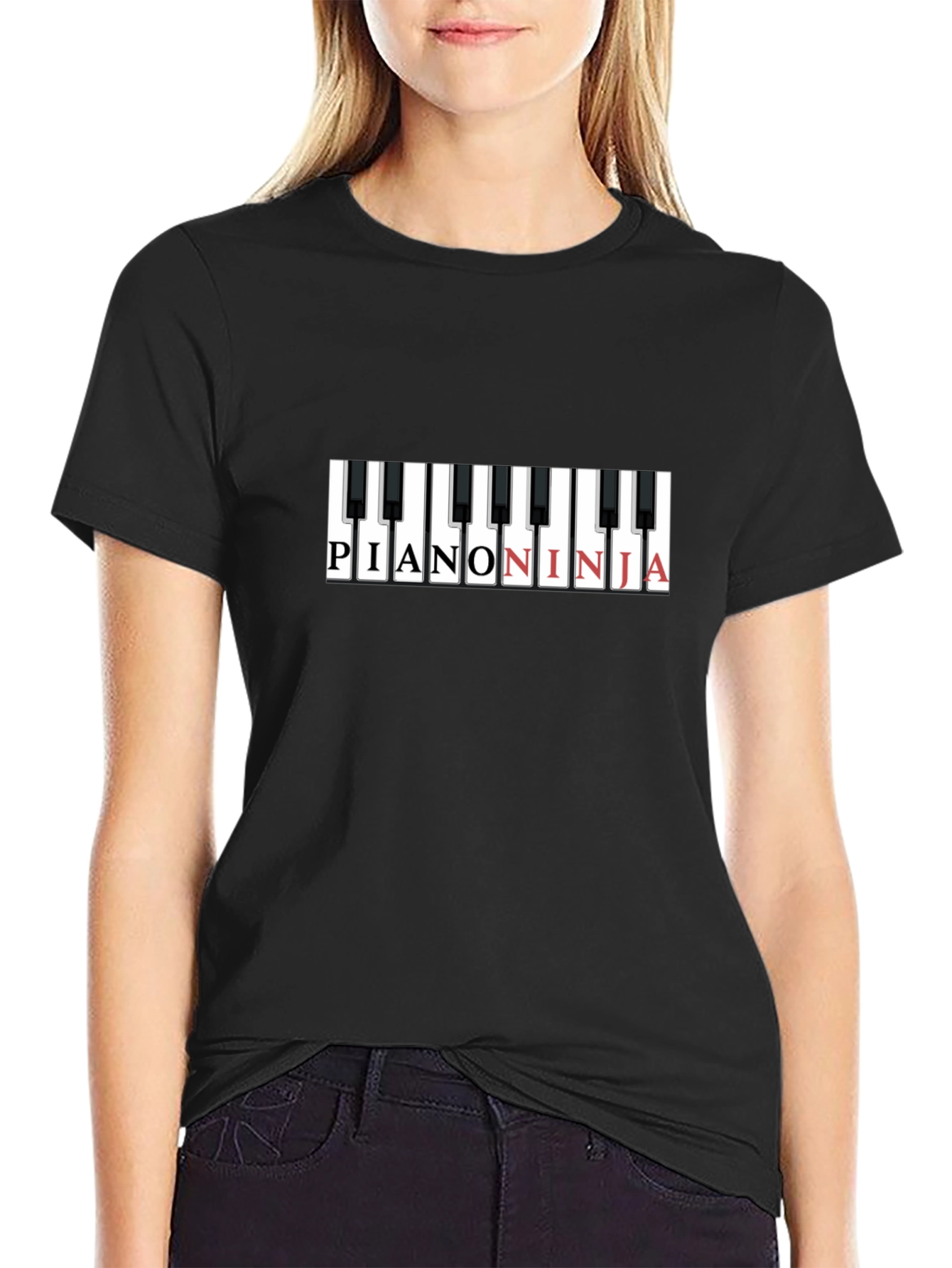 Piano Ninja Graphic T-Shirt - Cool Music Tee