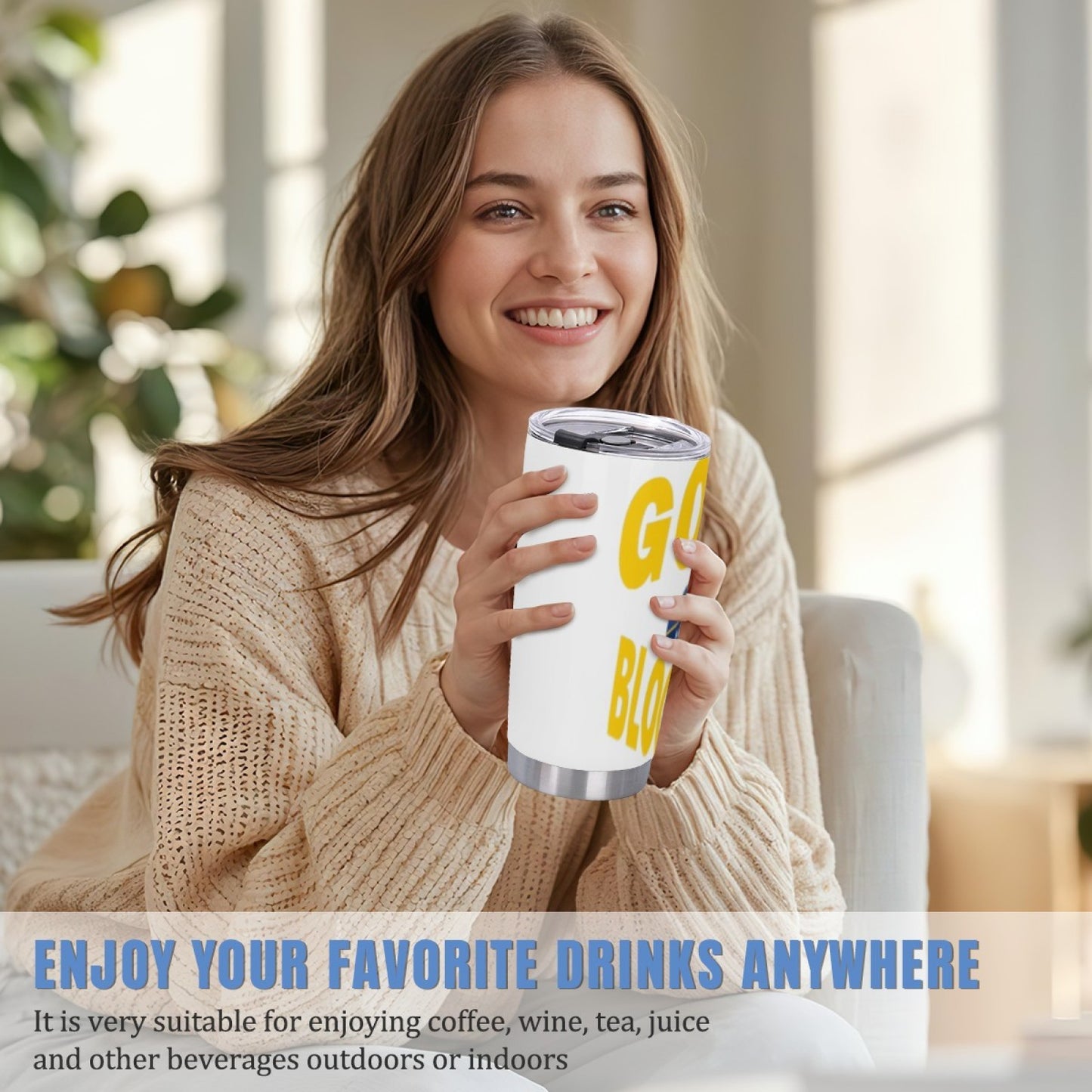 Insulated Stainless Steel Coffee Cup - Leak-Proof Graphic Travel Tumbler