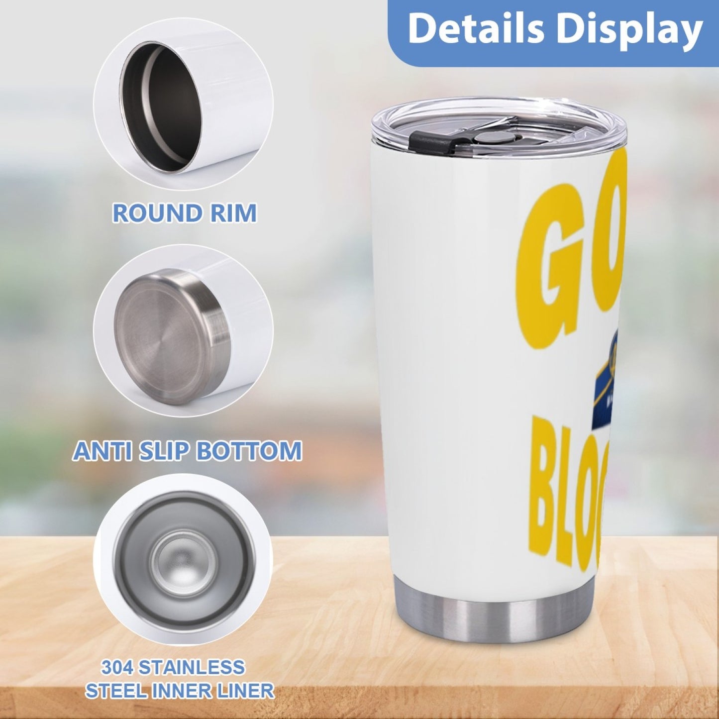 Insulated Stainless Steel Coffee Cup - Leak-Proof Graphic Travel Tumbler
