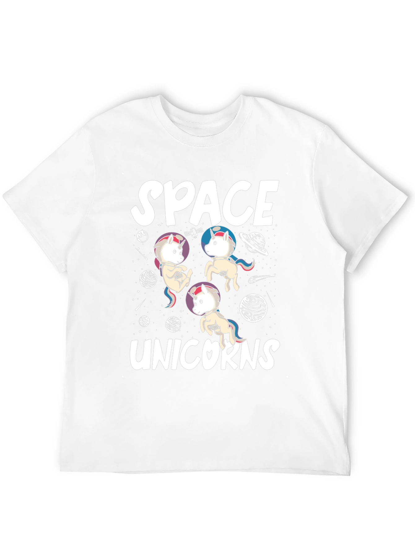 Space Unicorns Black Graphic T-Shirt