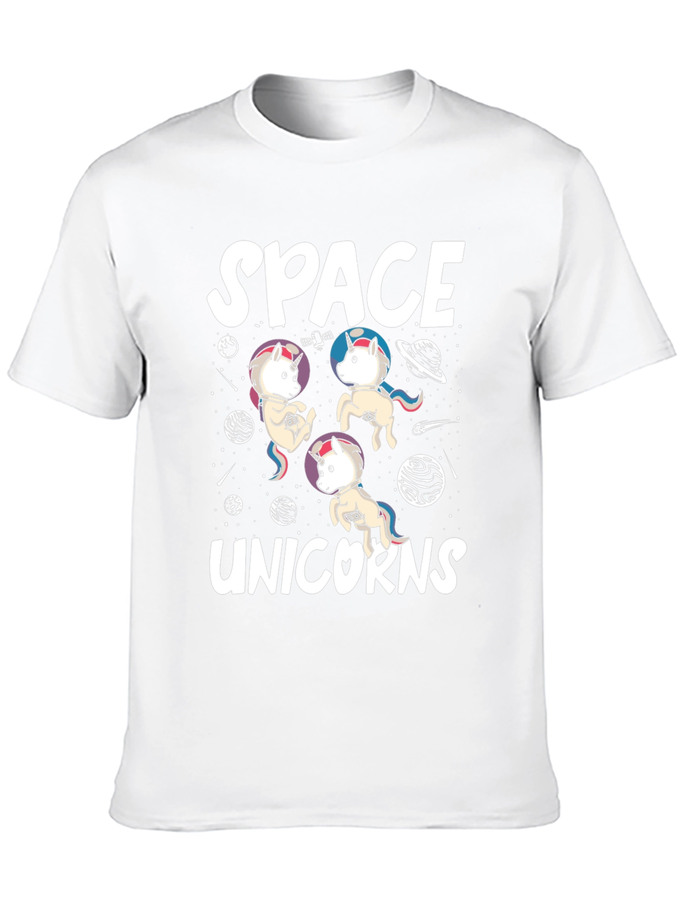 Space Unicorns Black Graphic T-Shirt