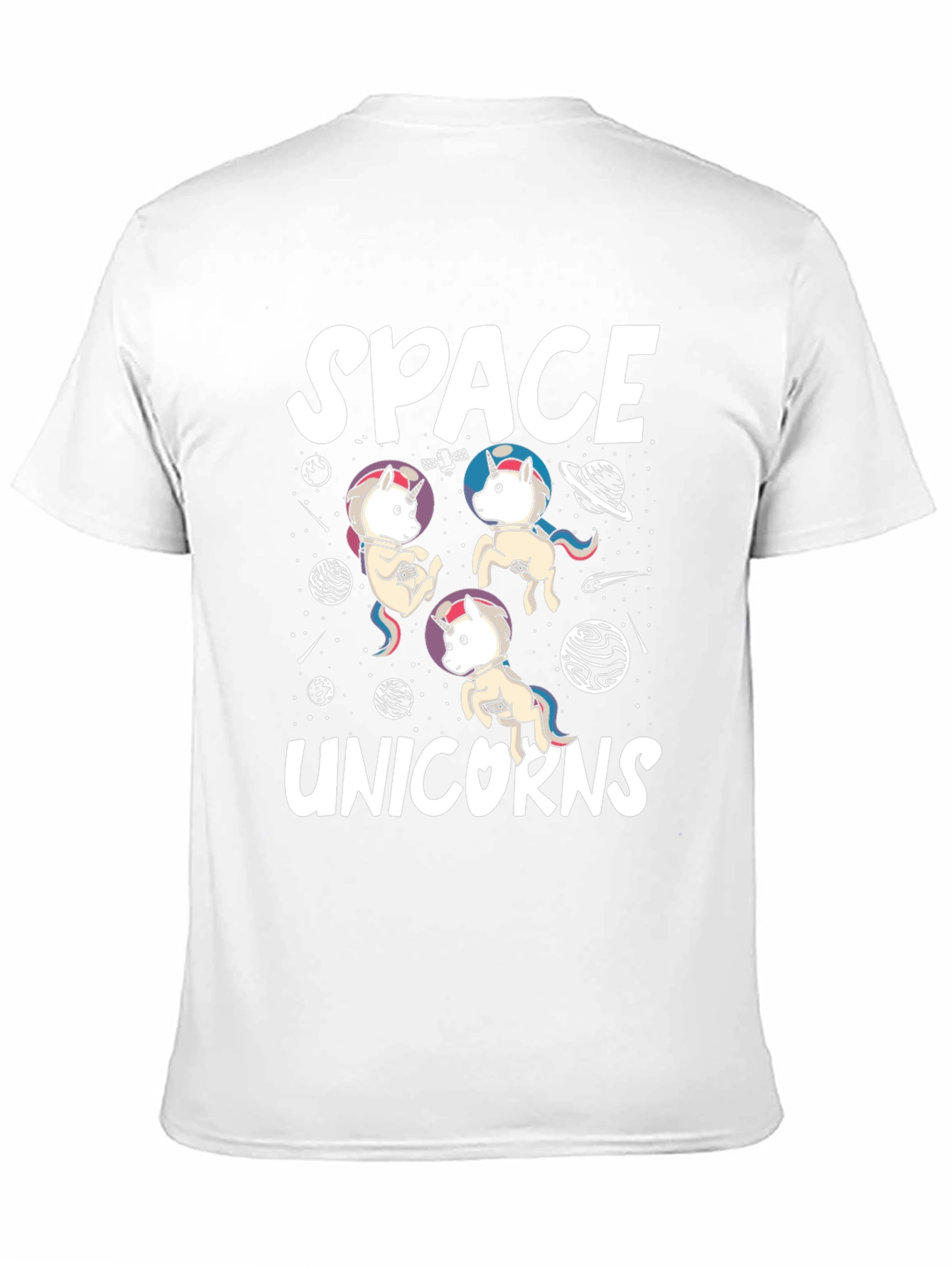 Space Unicorns Black Graphic T-Shirt