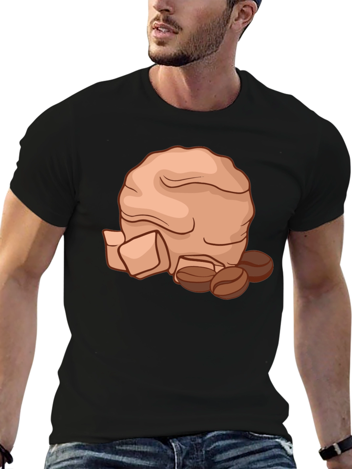 Coffee Lovers T-Shirt - Brown Bag & Beans Design