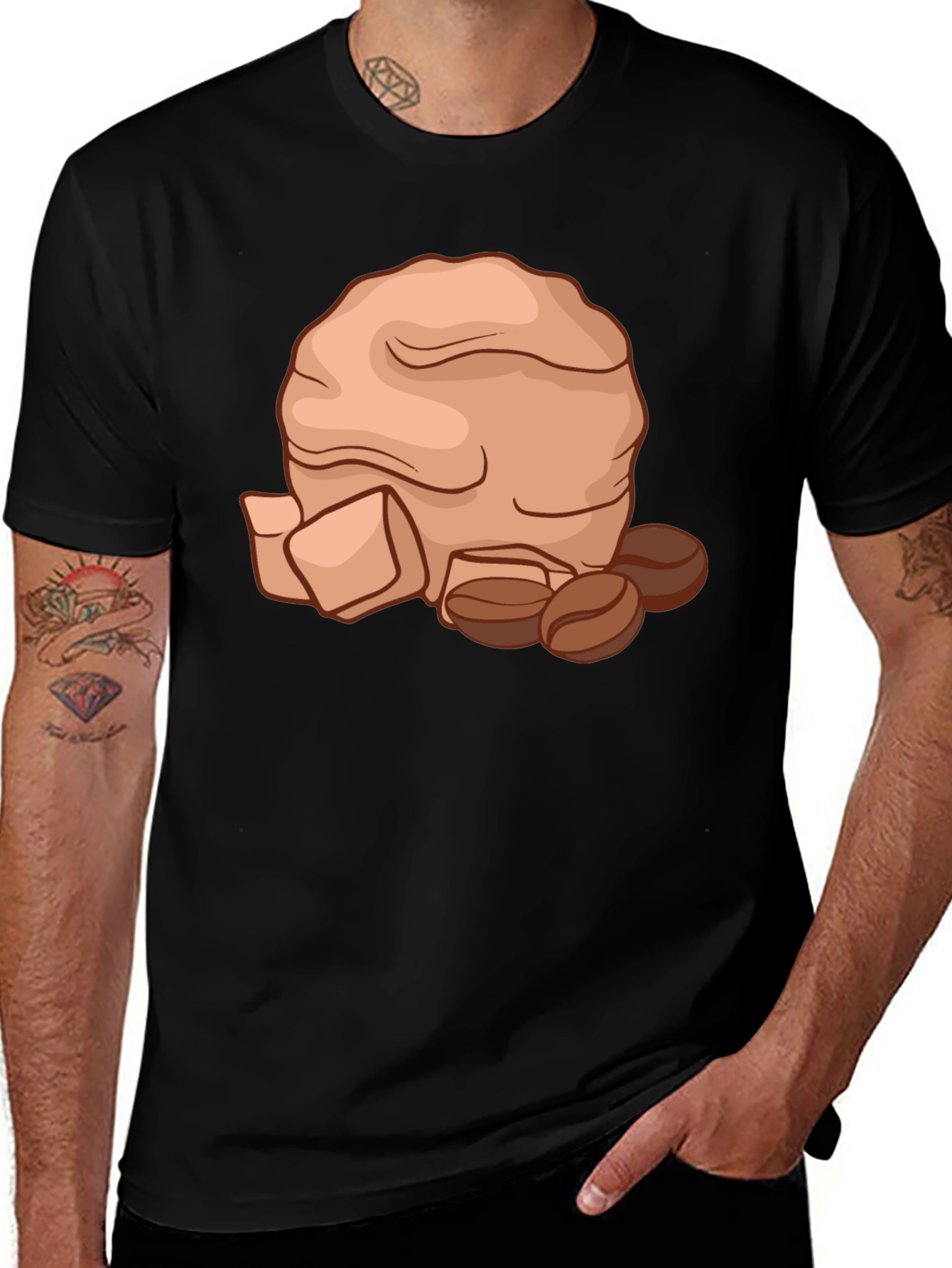 Coffee Lovers T-Shirt - Brown Bag & Beans Design