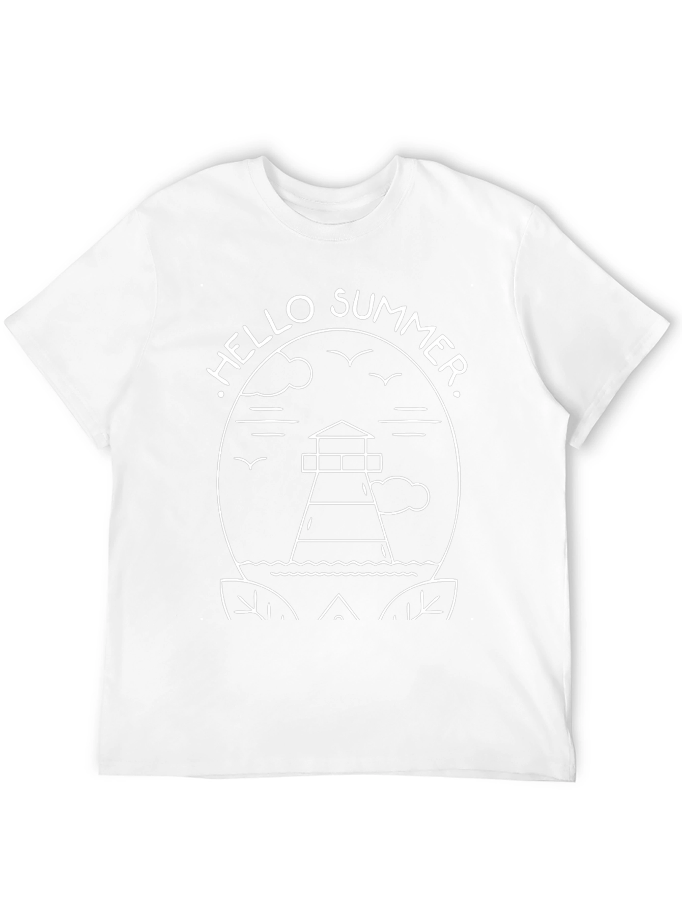 Hello Summer Lighthouse Graphic Tee - Black