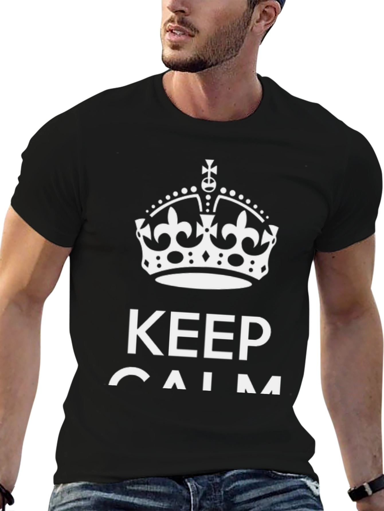 Keep Calm Crown T-Shirt - Mens Black Graphic Tee