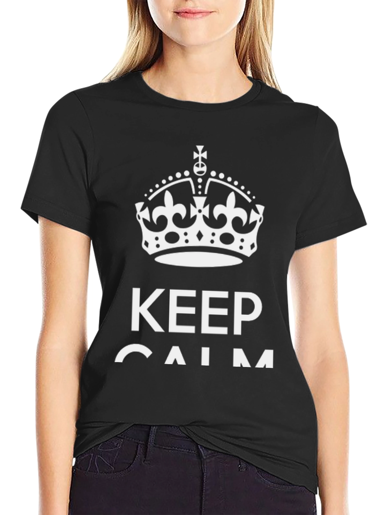 Keep Calm Crown T-Shirt - Mens Black Graphic Tee