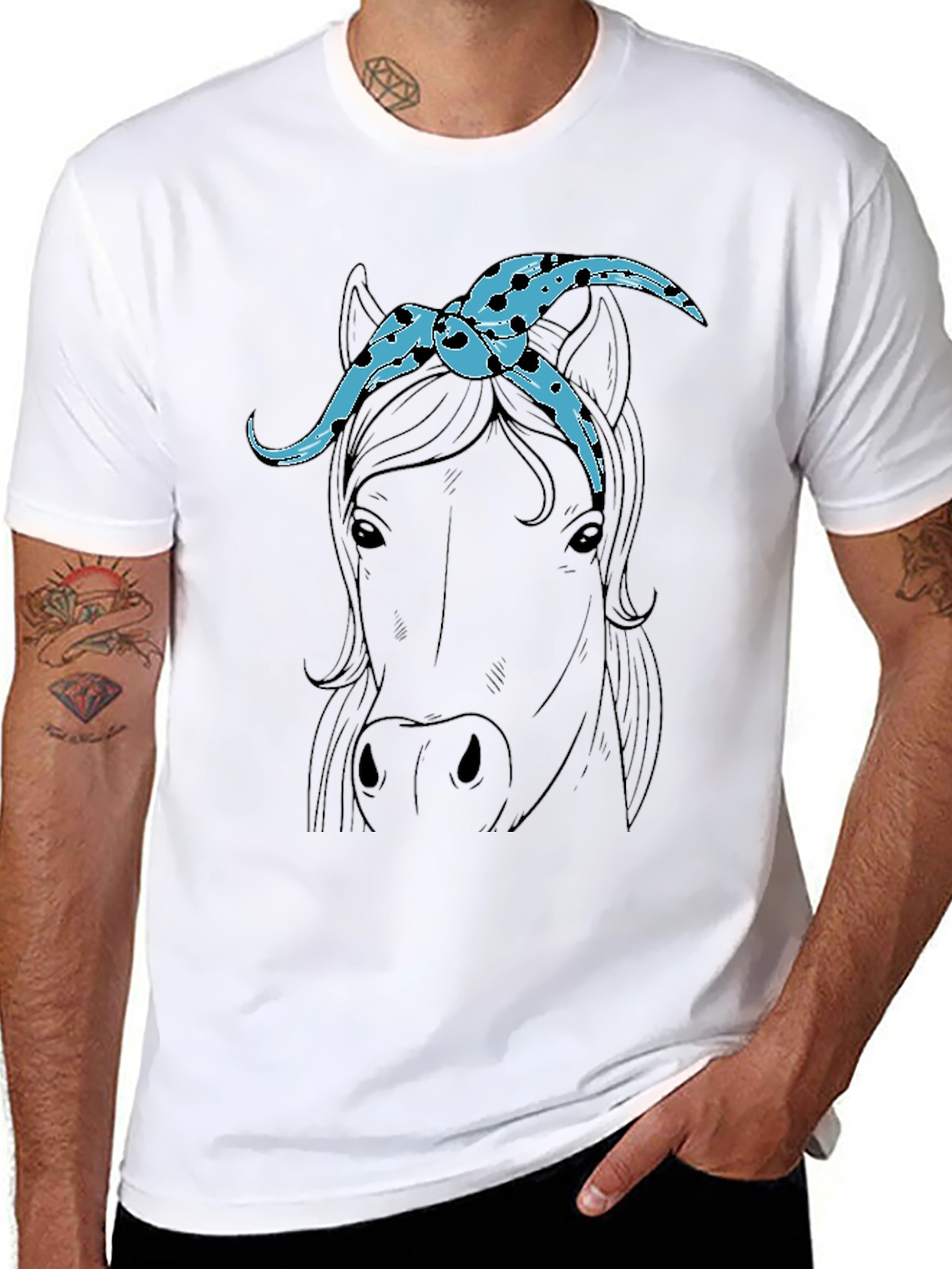 Horse with Bandana Graphic Tee