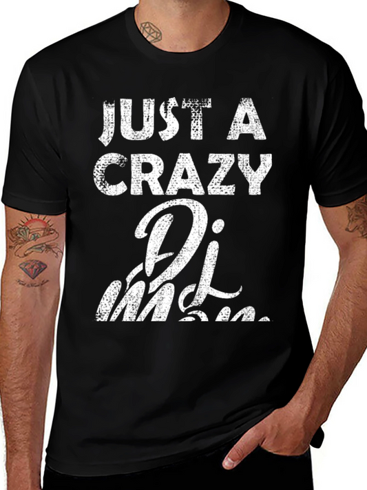 Crazy DJ Life Graphic T-Shirt - Black