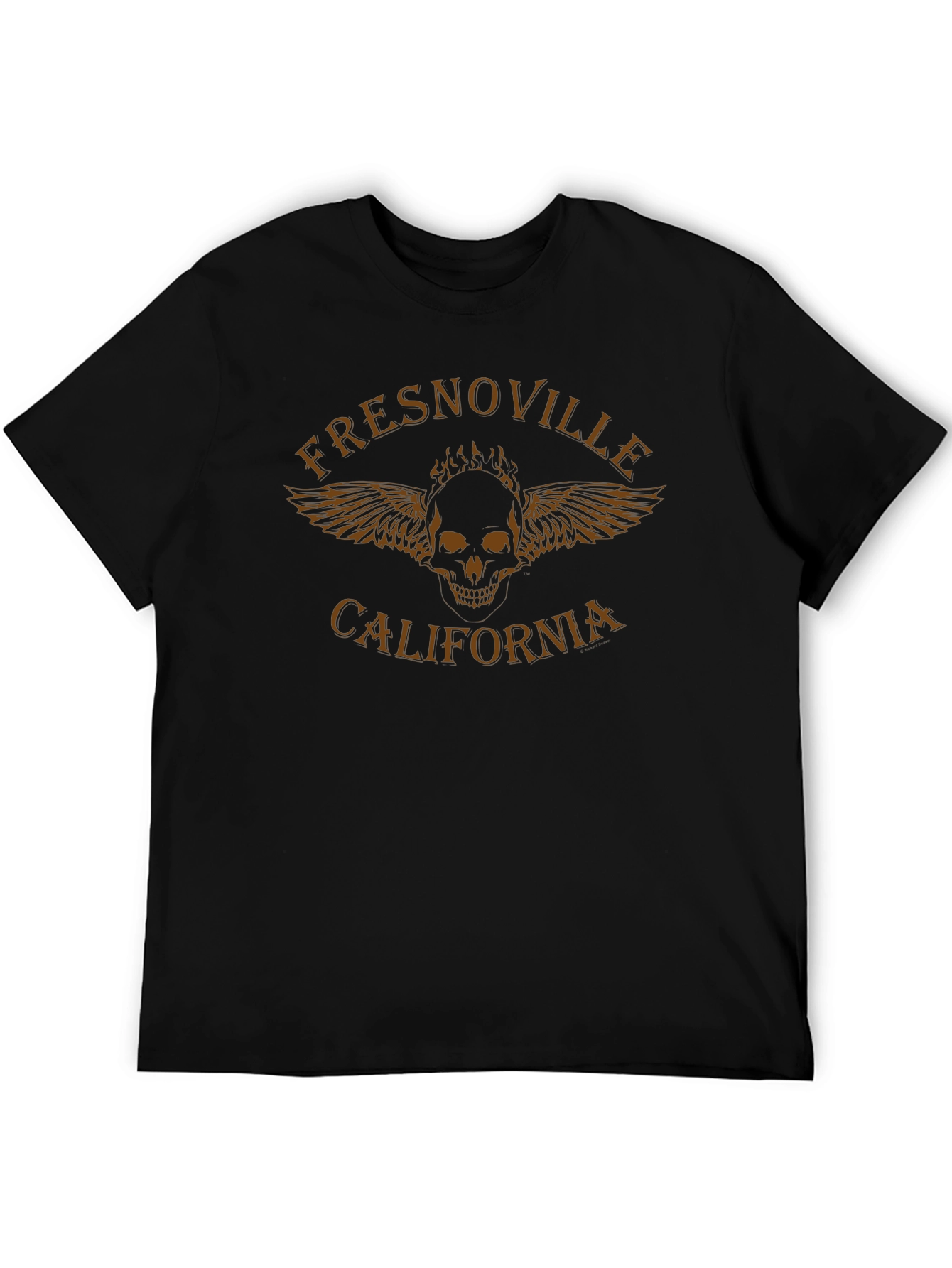 Fresnoville California Skull Wings Graphic Tee - Black
