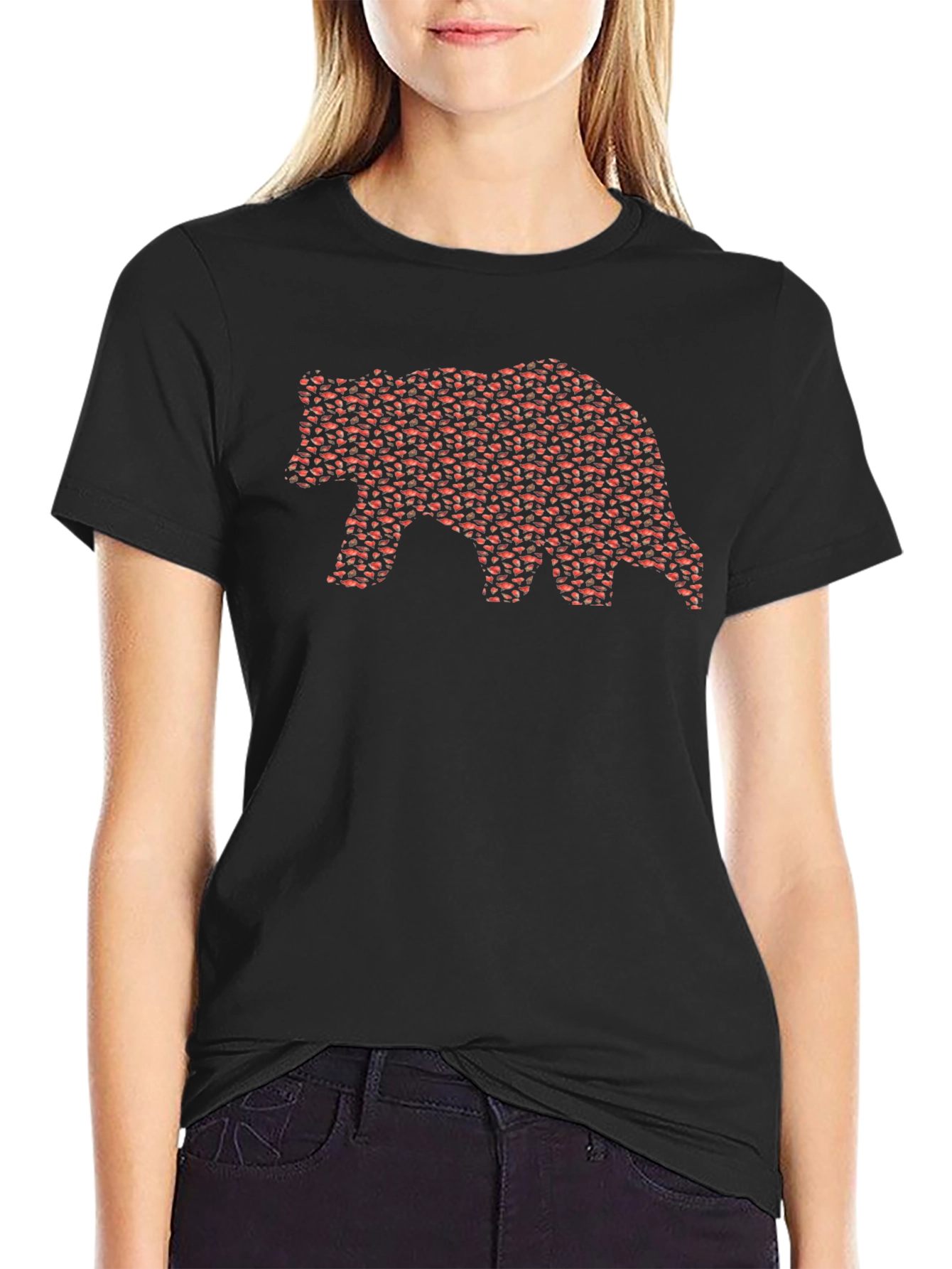 Bear Silhouette Graphic Tee - Mens Casual Shirt