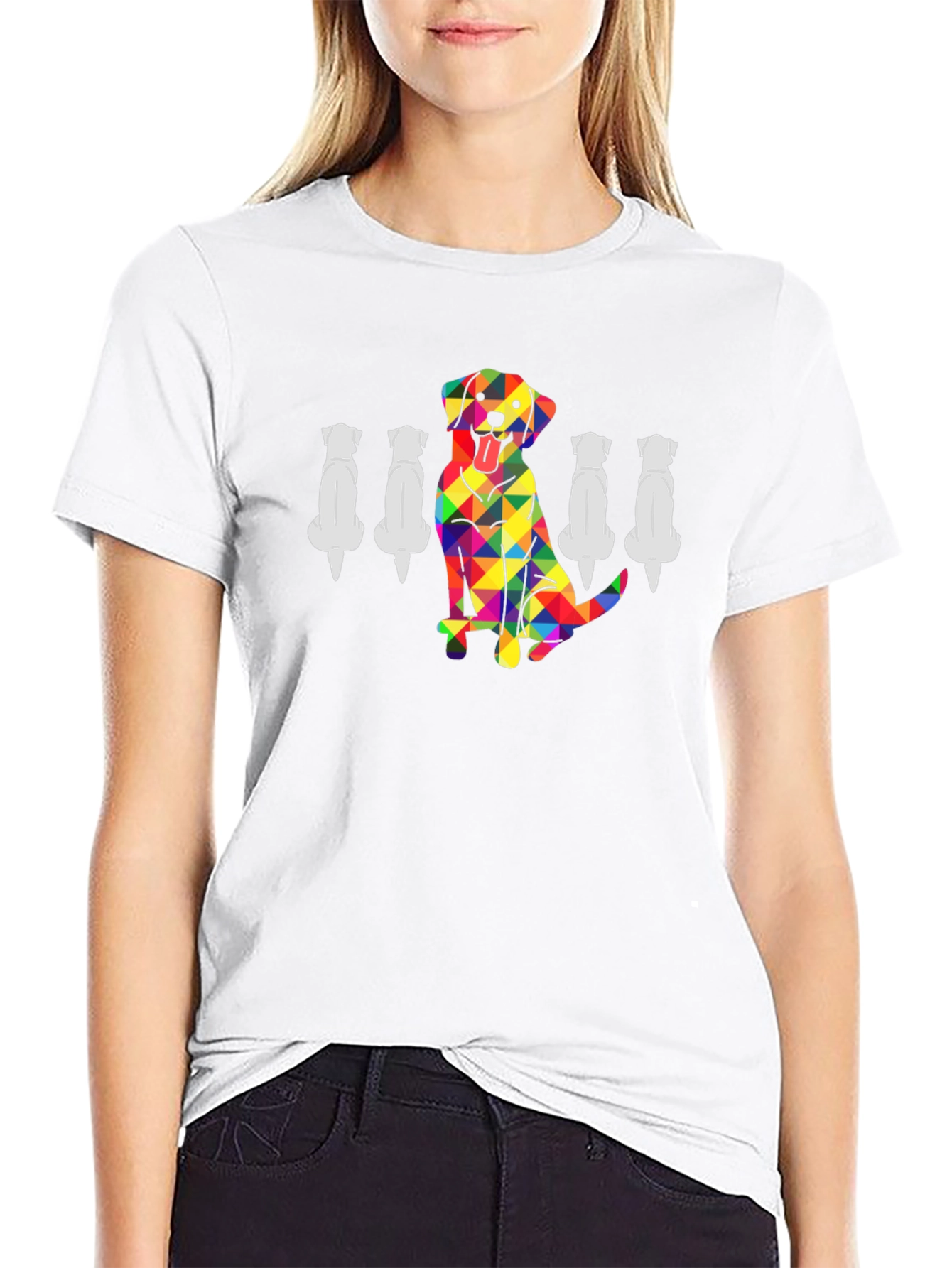 Rainbow Geometric Dog Lover T-Shirt
