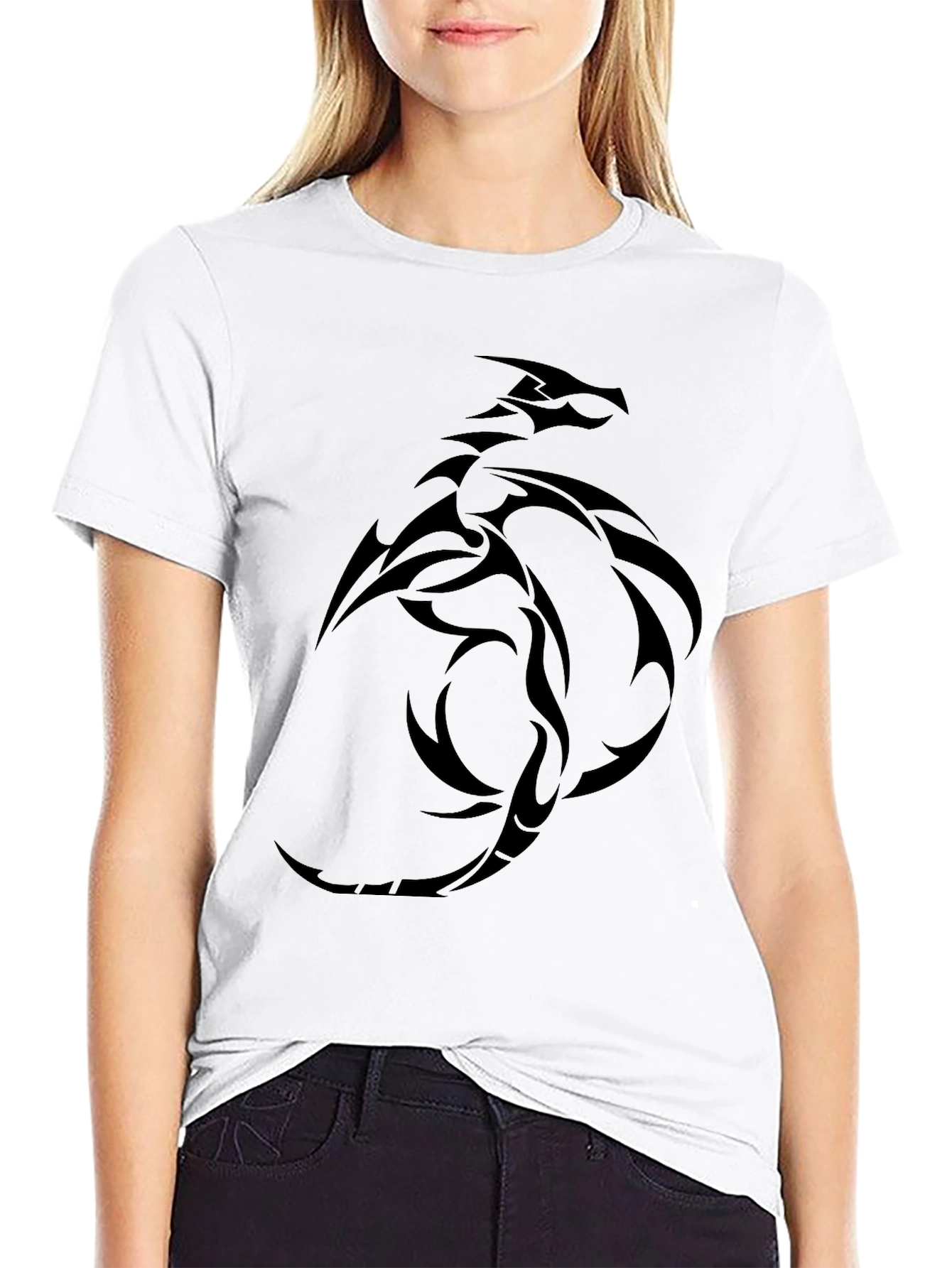 Dragon Tattoo Graphic Tee - Mens Black T-Shirt