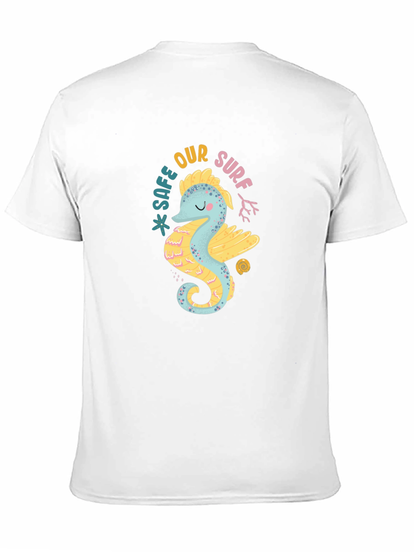 Safe Our Surf Seahorse Graphic Black Tee
