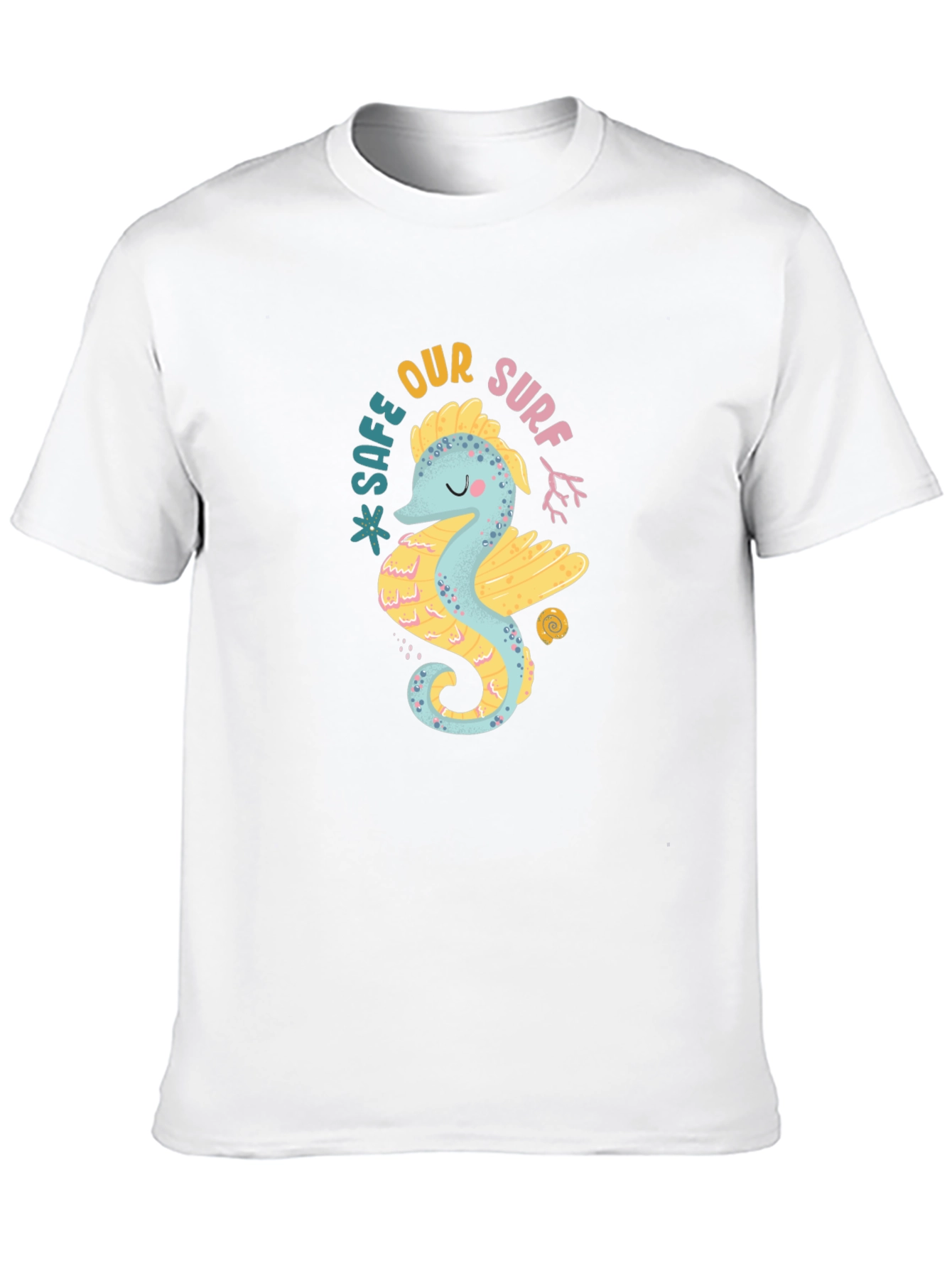 Safe Our Surf Seahorse Graphic Black Tee