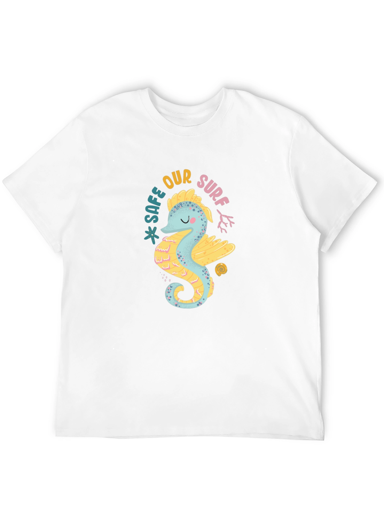 Safe Our Surf Seahorse Graphic Black Tee
