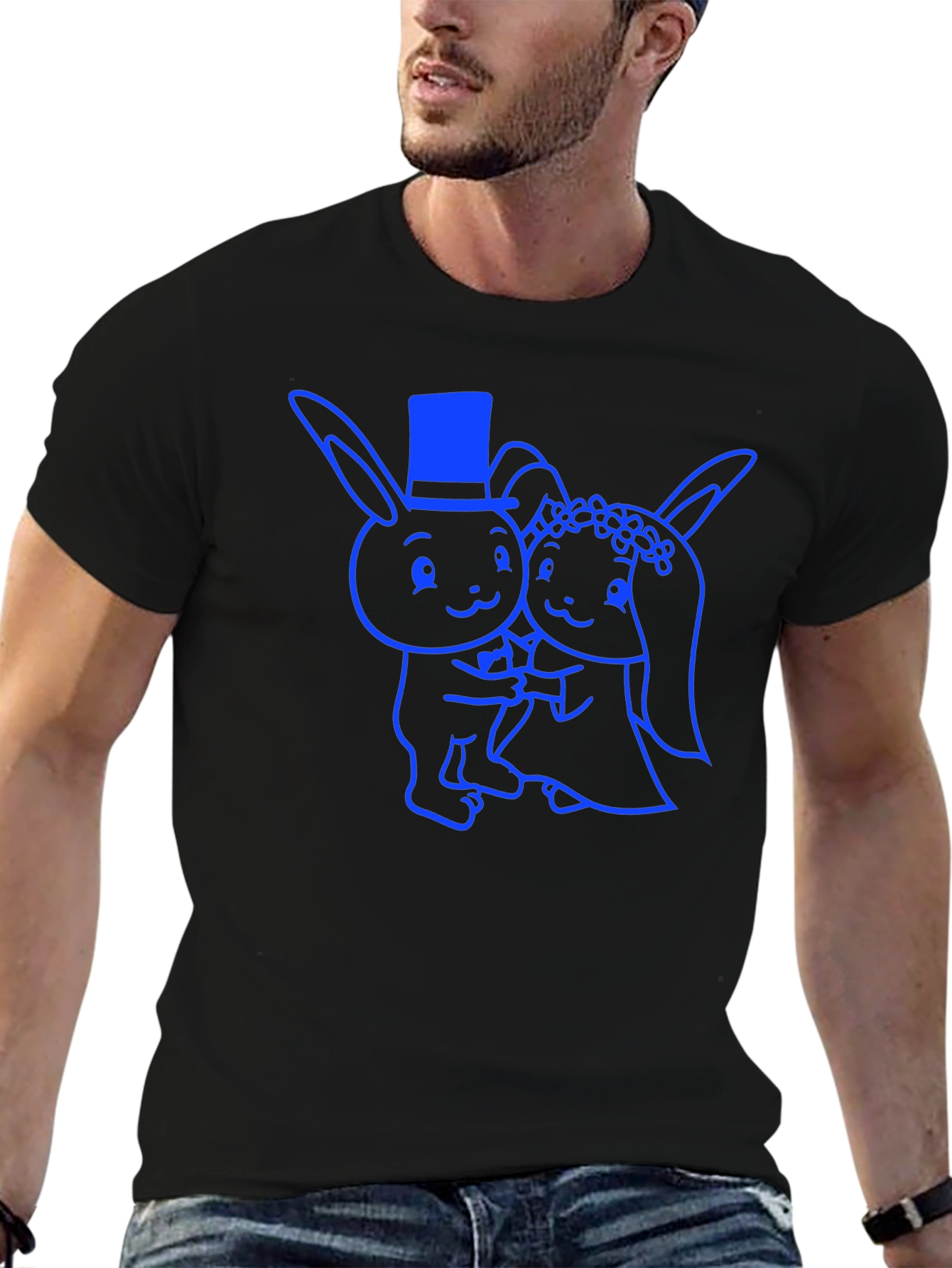 Wedding Bunny T-Shirt - Cute Cartoon Couple Design