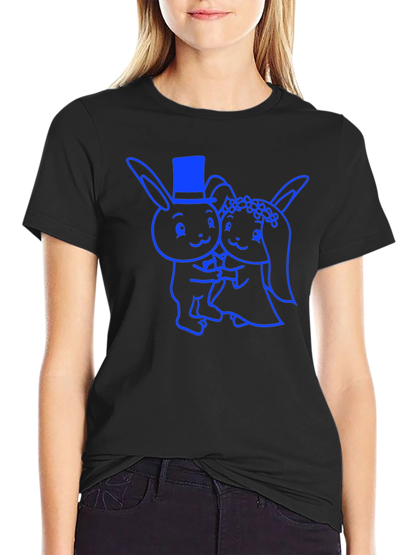 Wedding Bunny T-Shirt - Cute Cartoon Couple Design