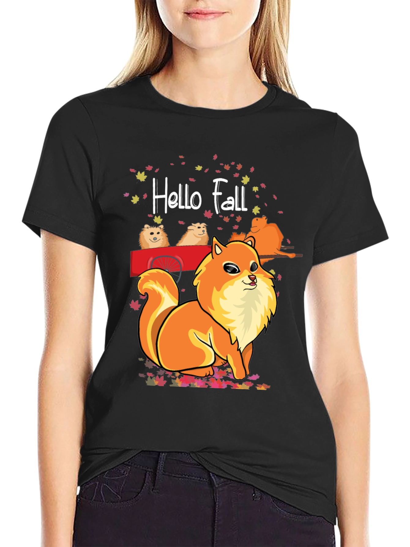 Hello Fall Pomeranian T-Shirt