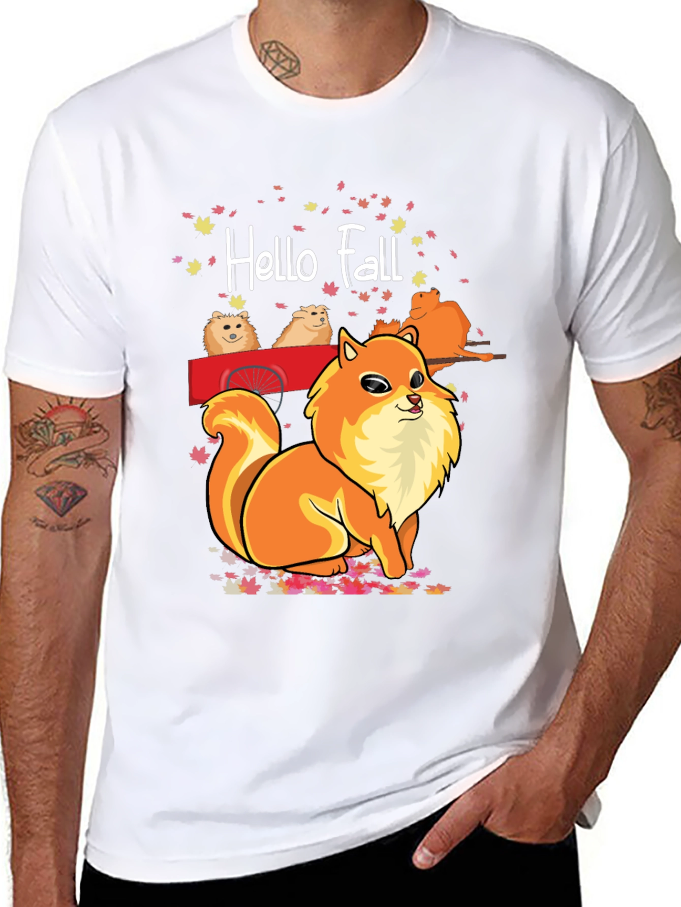 Hello Fall Pomeranian T-Shirt