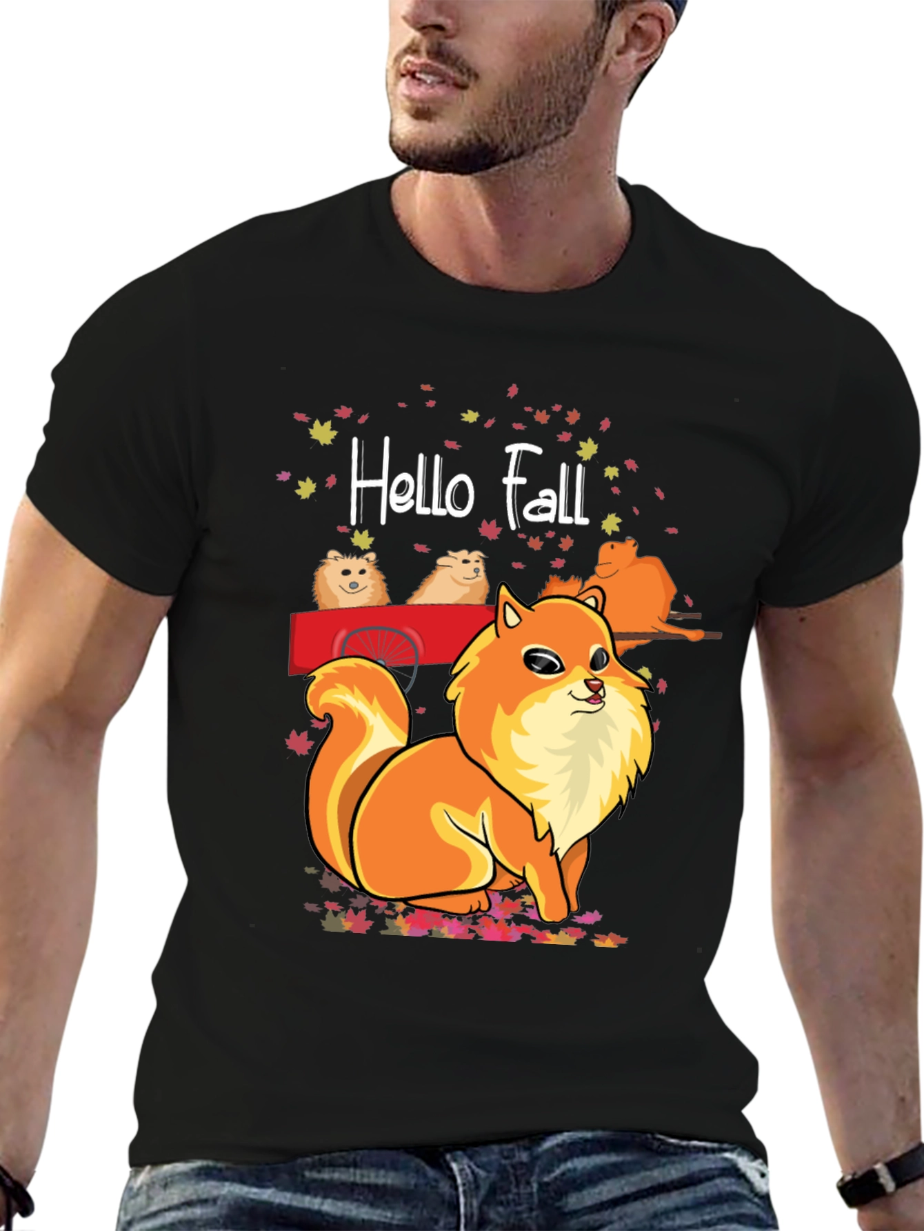 Hello Fall Pomeranian T-Shirt