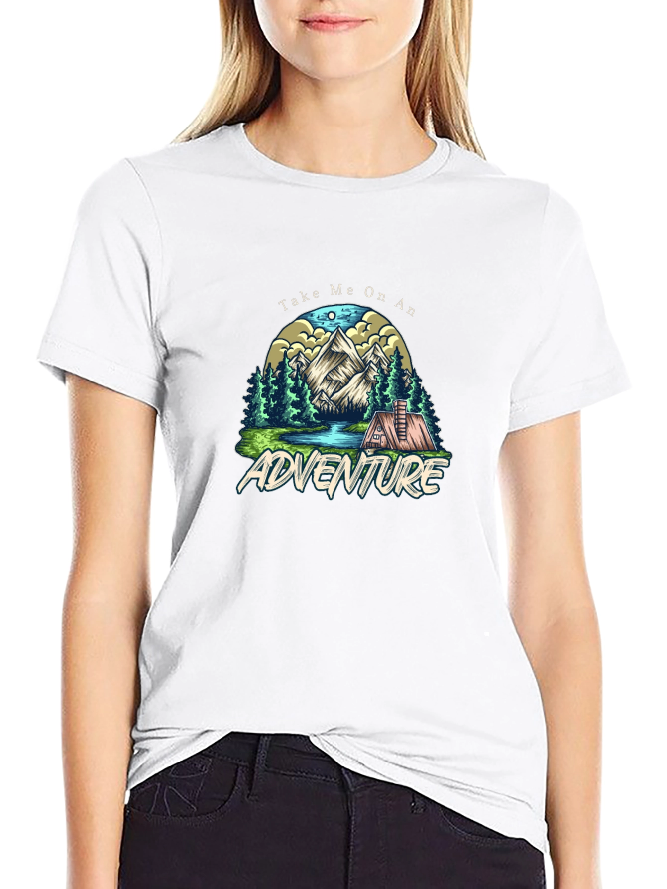 Adventure Awaits Graphic Tee - Black