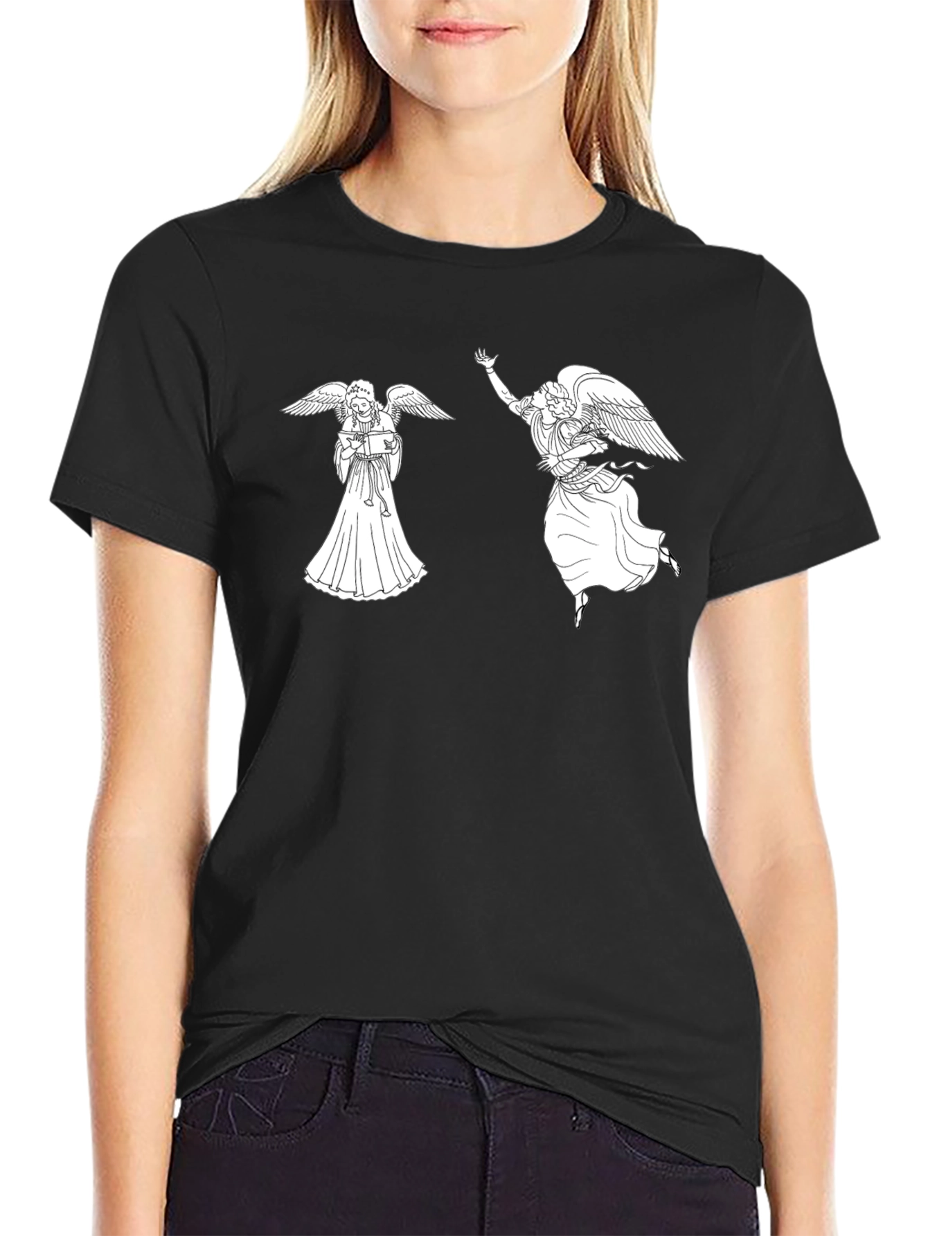 Angelic Graphic Tee - Classic Black Cotton