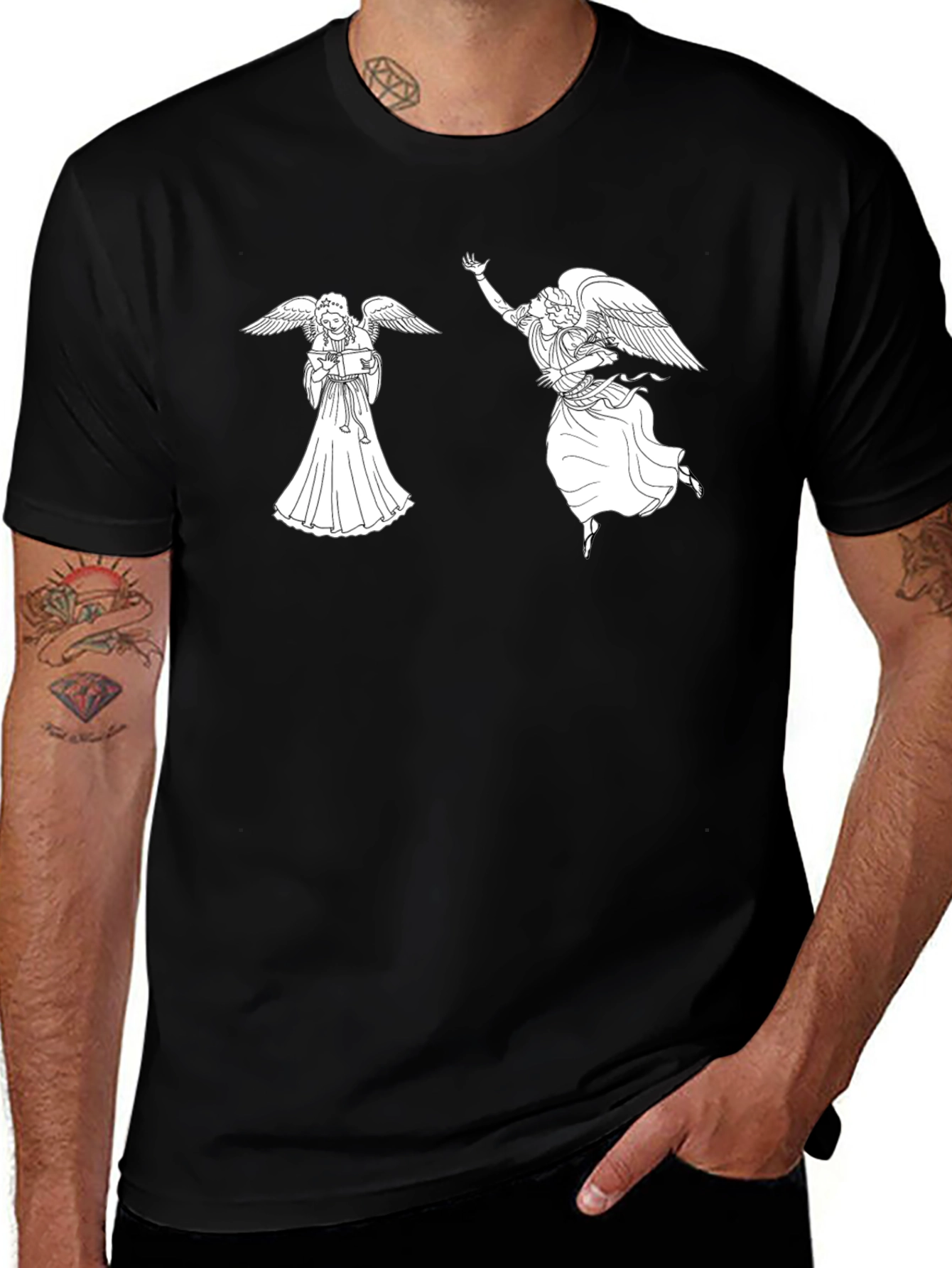 Angelic Graphic Tee - Classic Black Cotton
