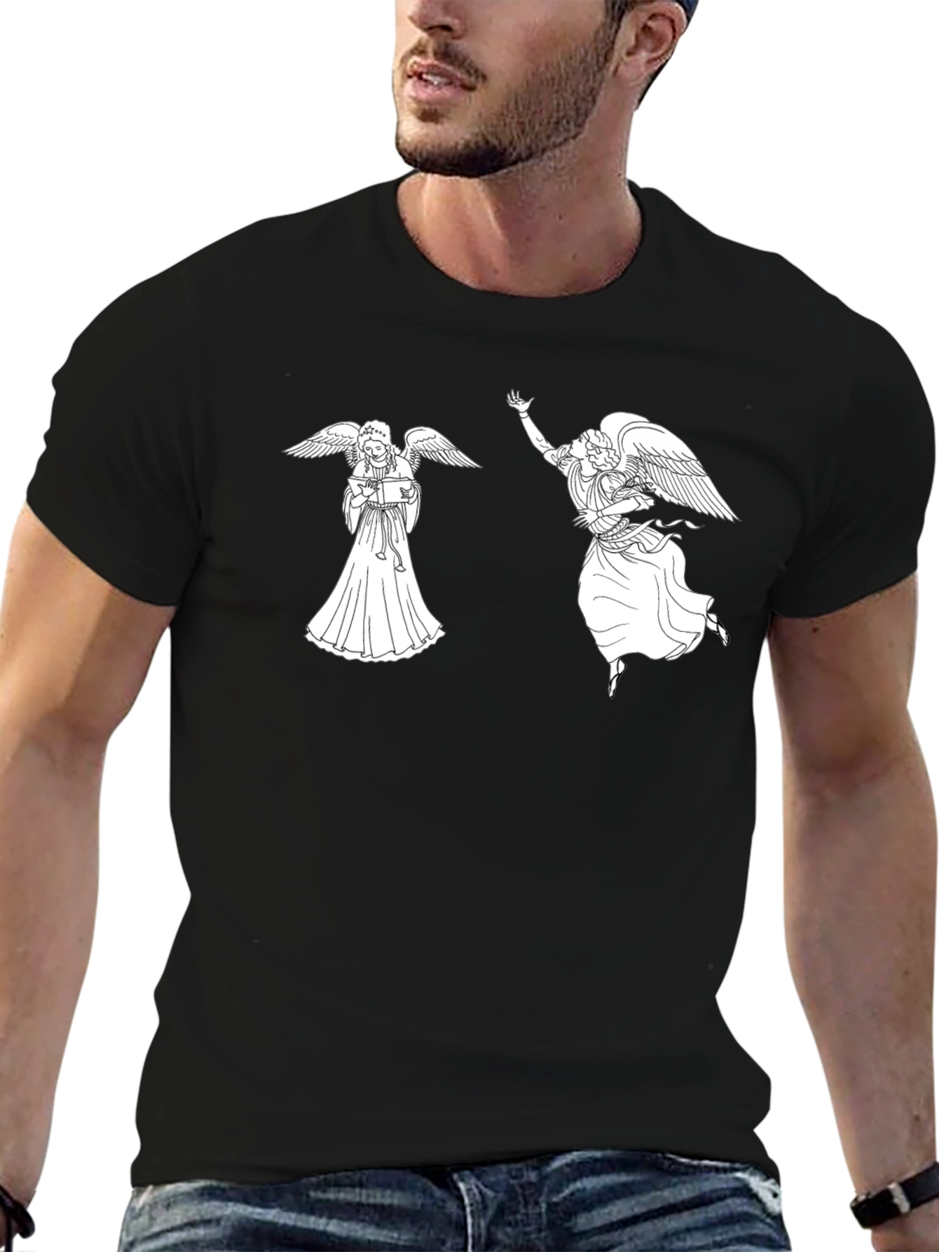 Angelic Graphic Tee - Classic Black Cotton