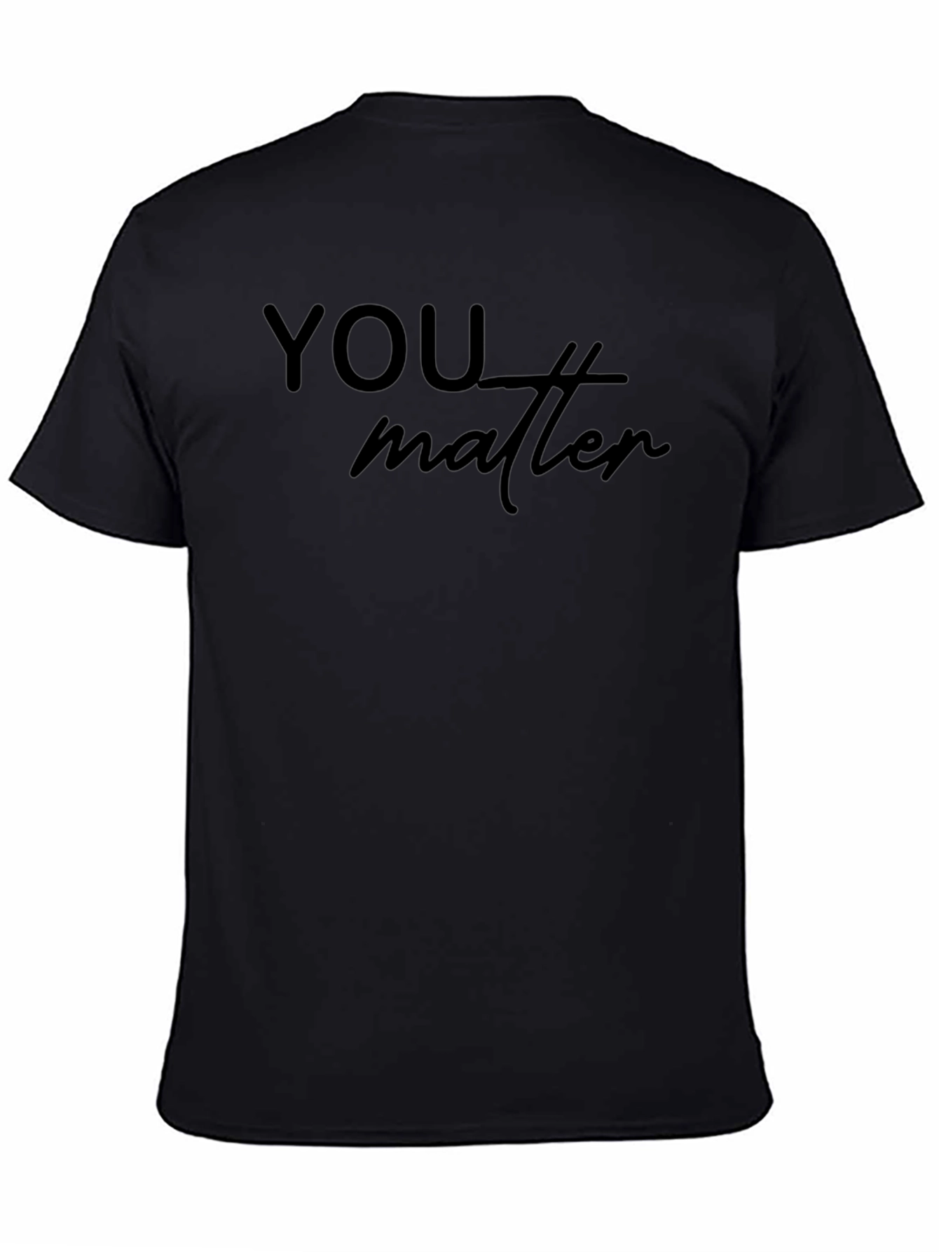 You Matter Graphic Black Tee - Mens Crew Neck