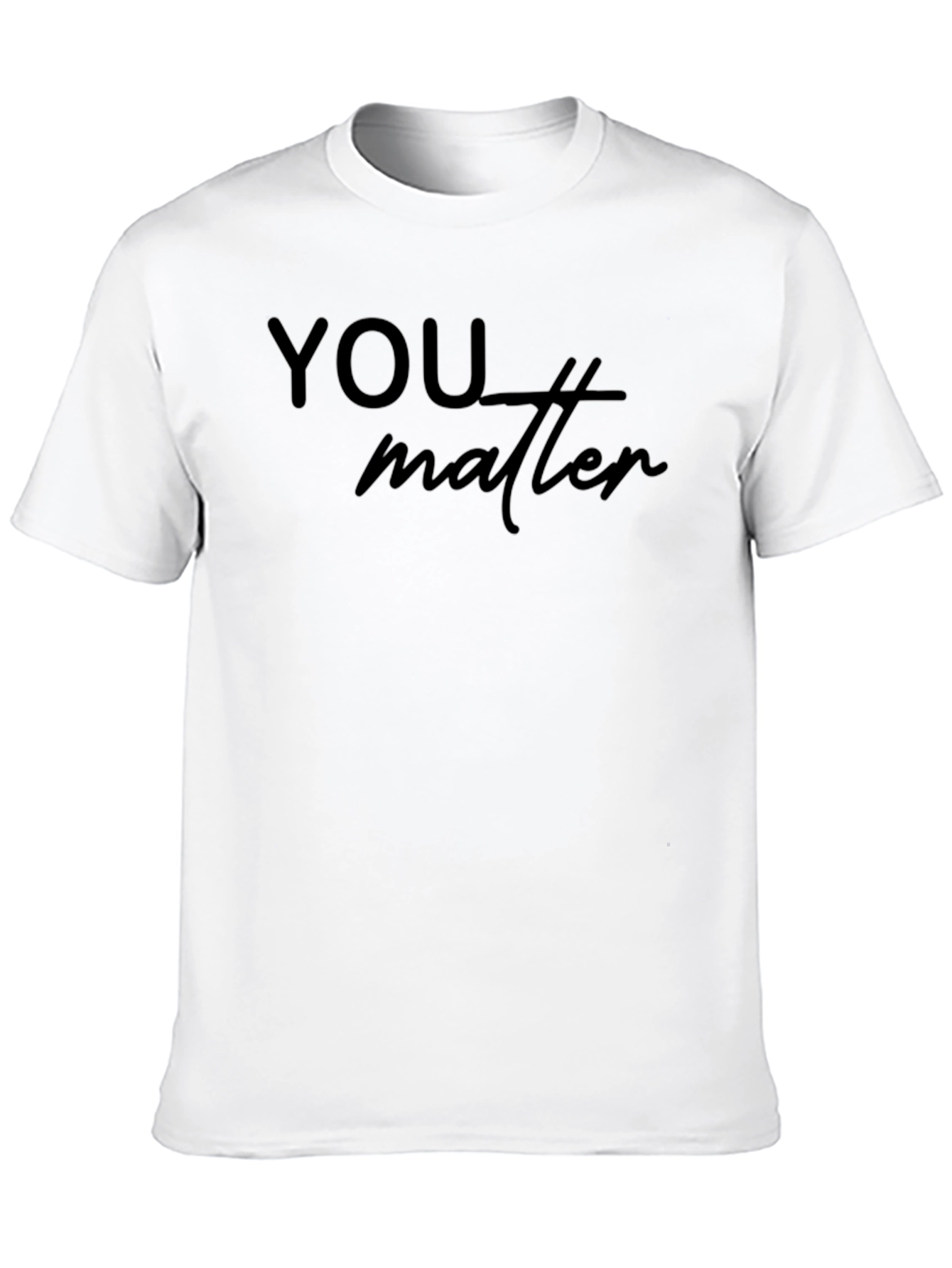 You Matter Graphic Black Tee - Mens Crew Neck