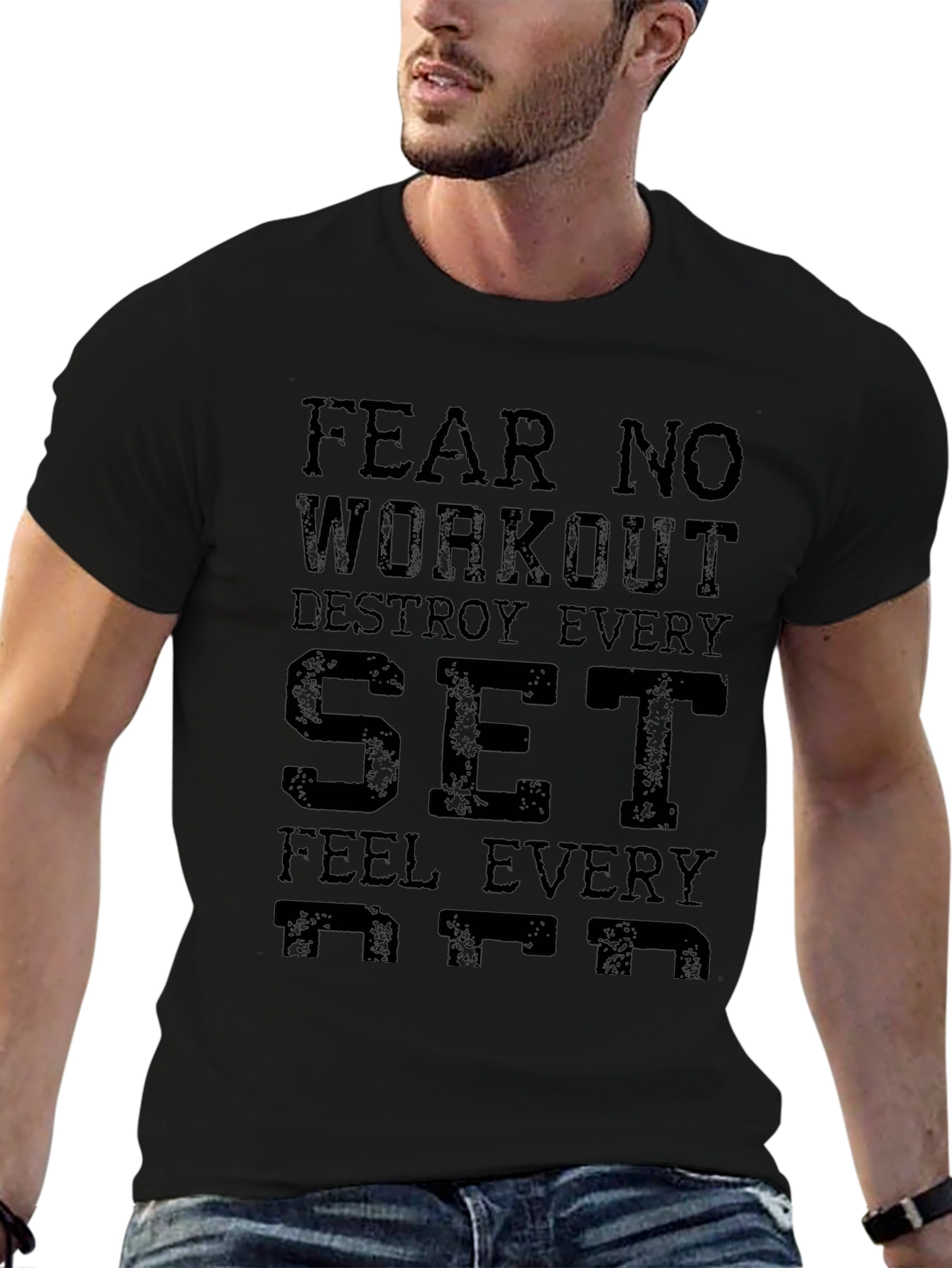 Fear No Workout Graphic T-Shirt
