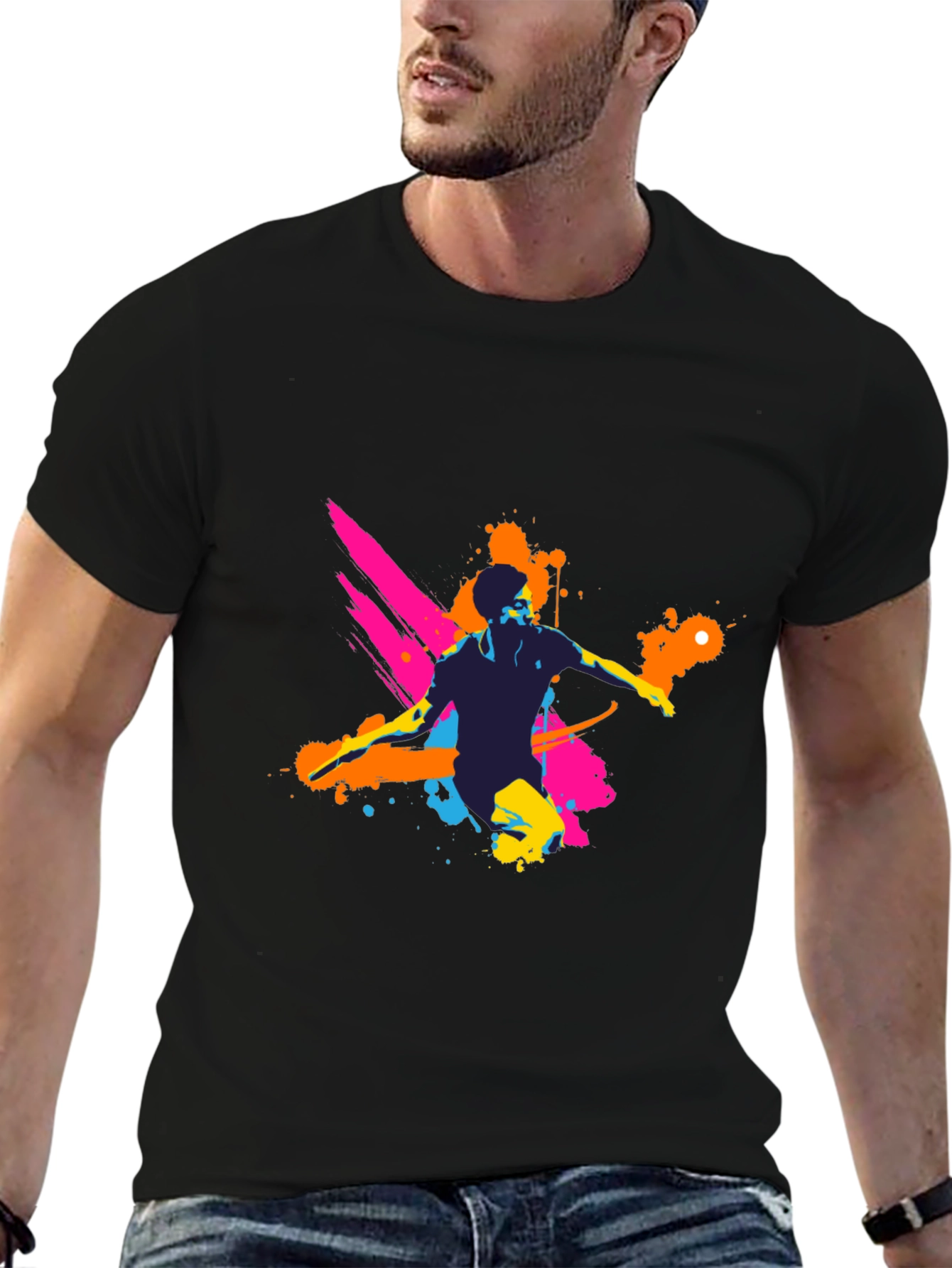 Mens Graphic Tee - Vibrant Splatter Design