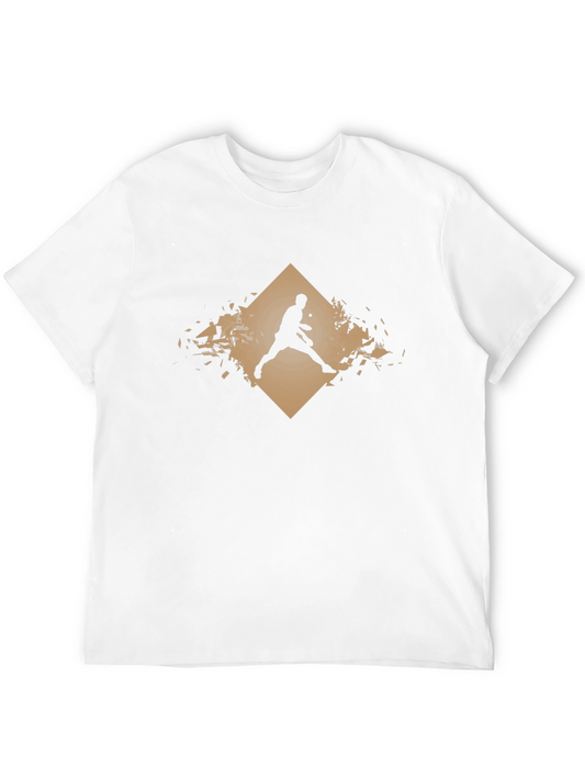Tennis Player Graphic T-Shirt - Black
