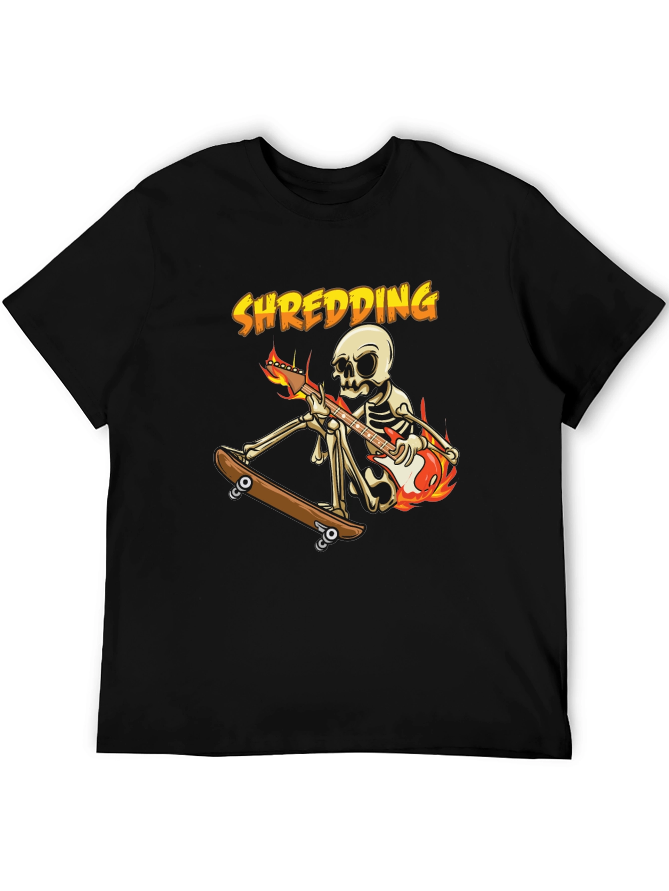 Shredding Skeleton Guitarist Graphic Tee