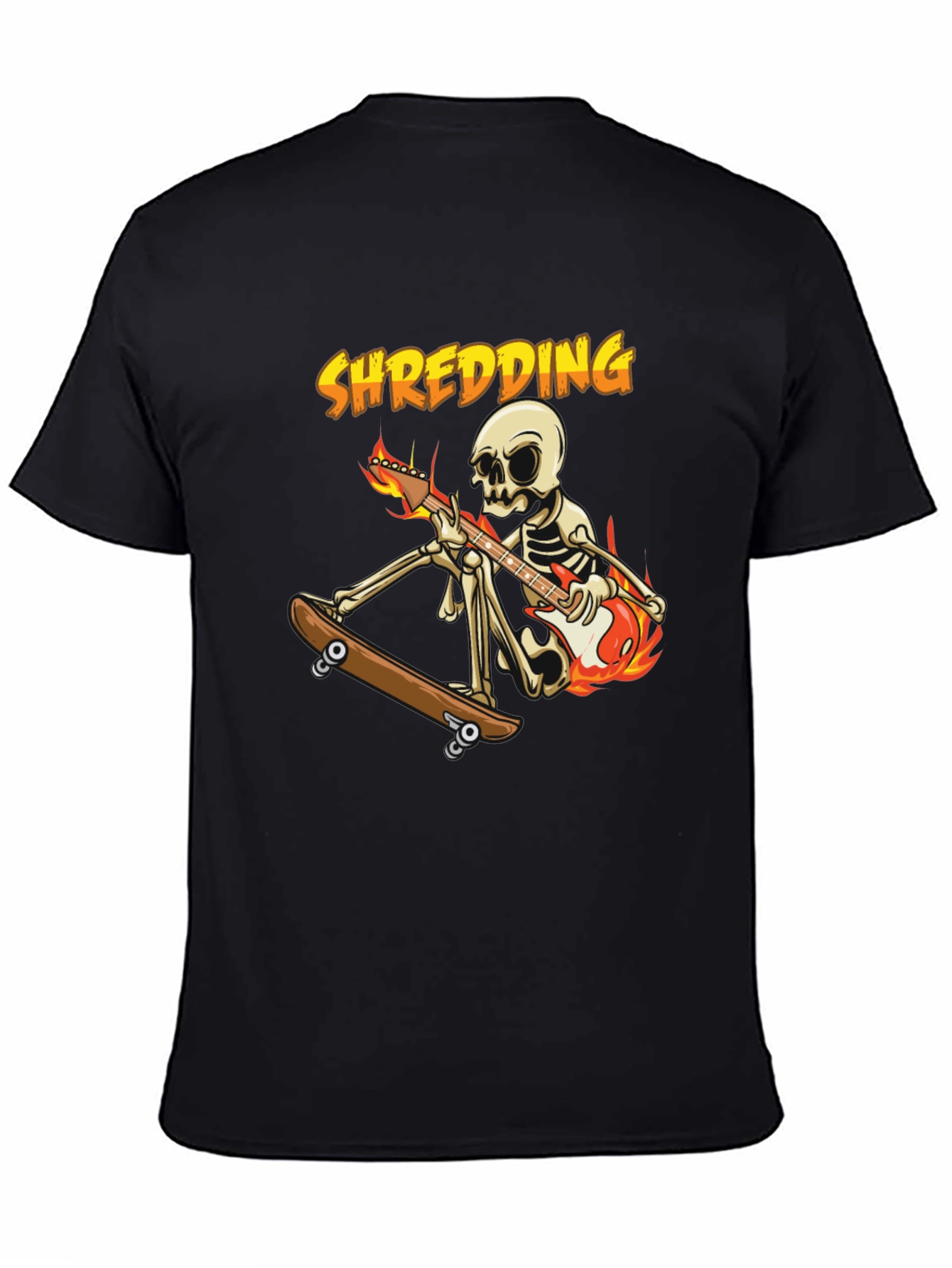 Shredding Skeleton Guitarist Graphic Tee
