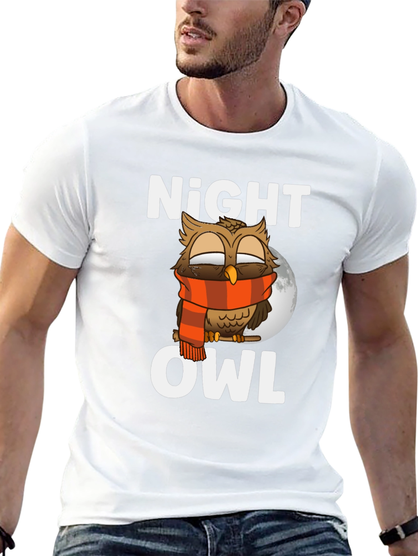 Night Owl Graphic T-Shirt - Cozy Owl Design