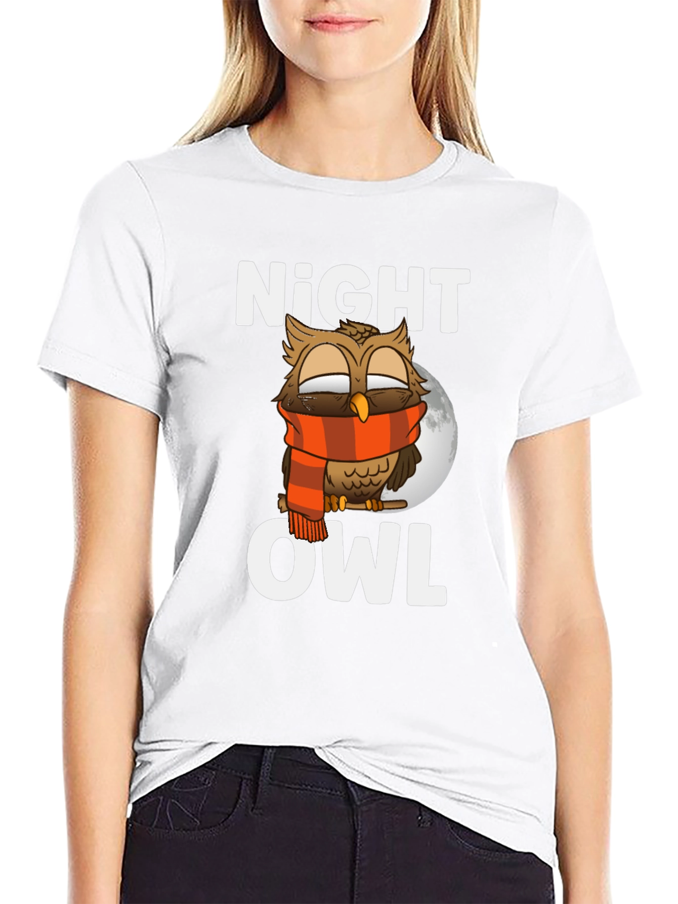 Night Owl Graphic T-Shirt - Cozy Owl Design