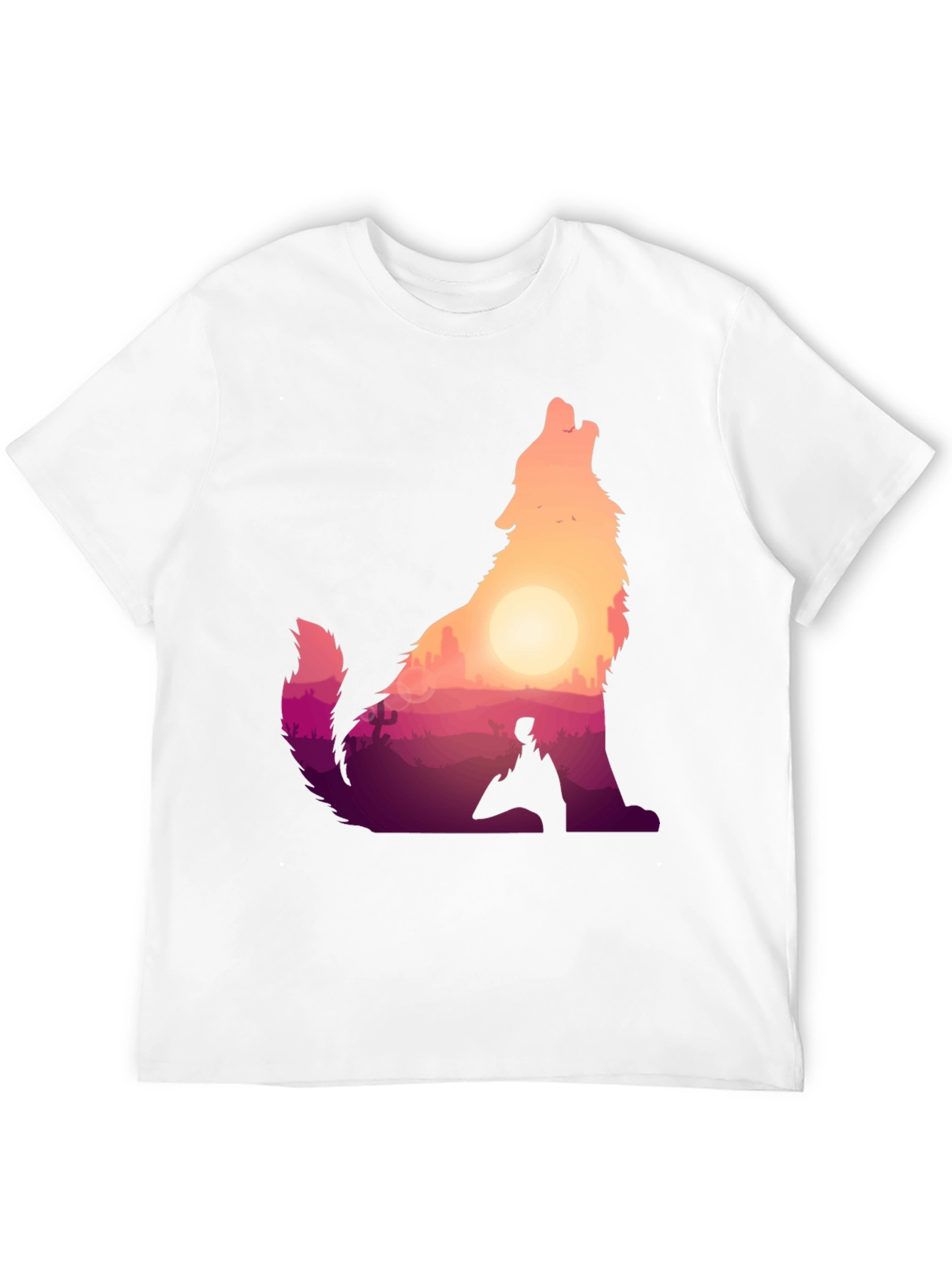Wolf Desert Sunset Graphic Tee - Black