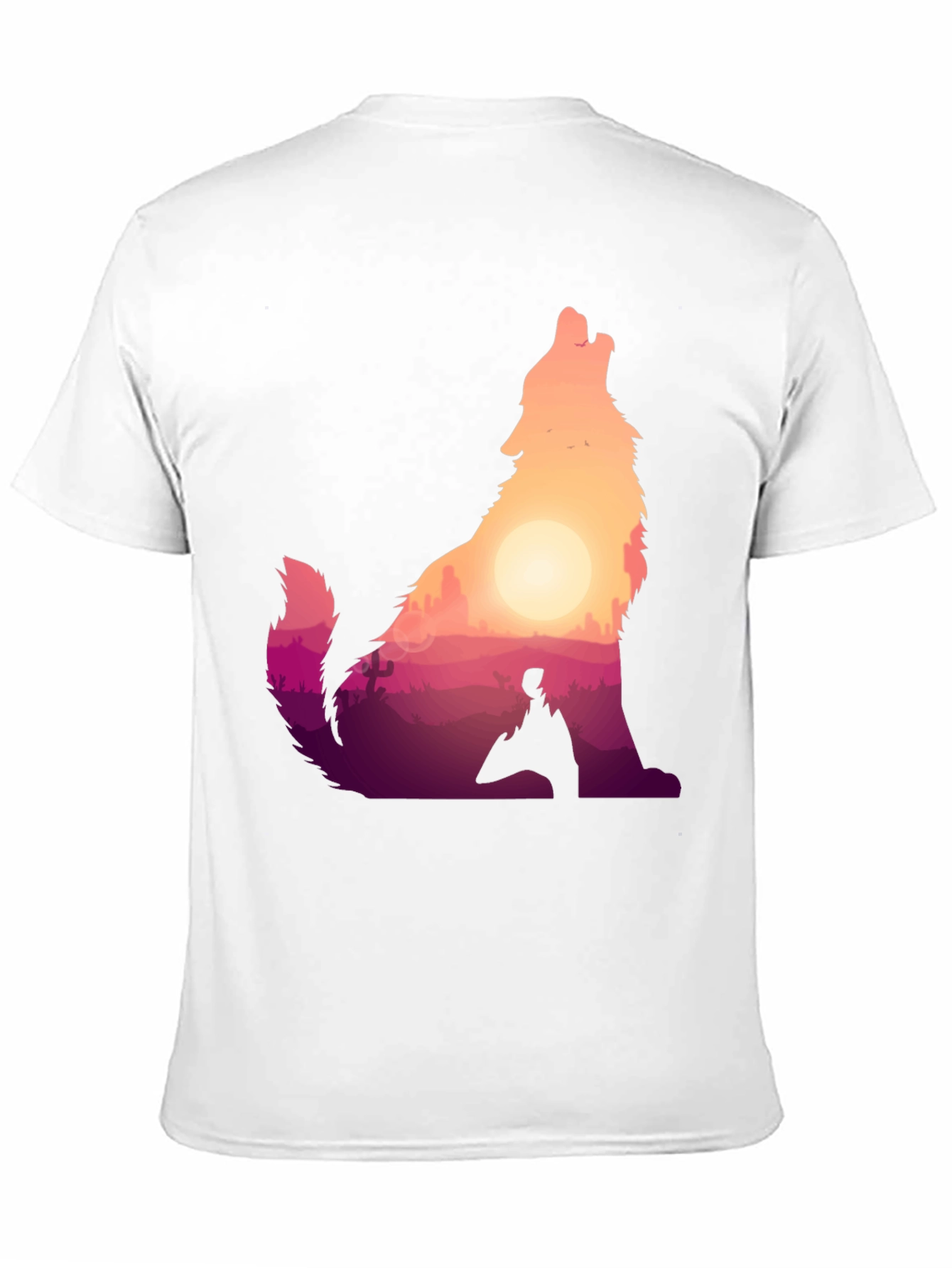 Wolf Desert Sunset Graphic Tee - Black