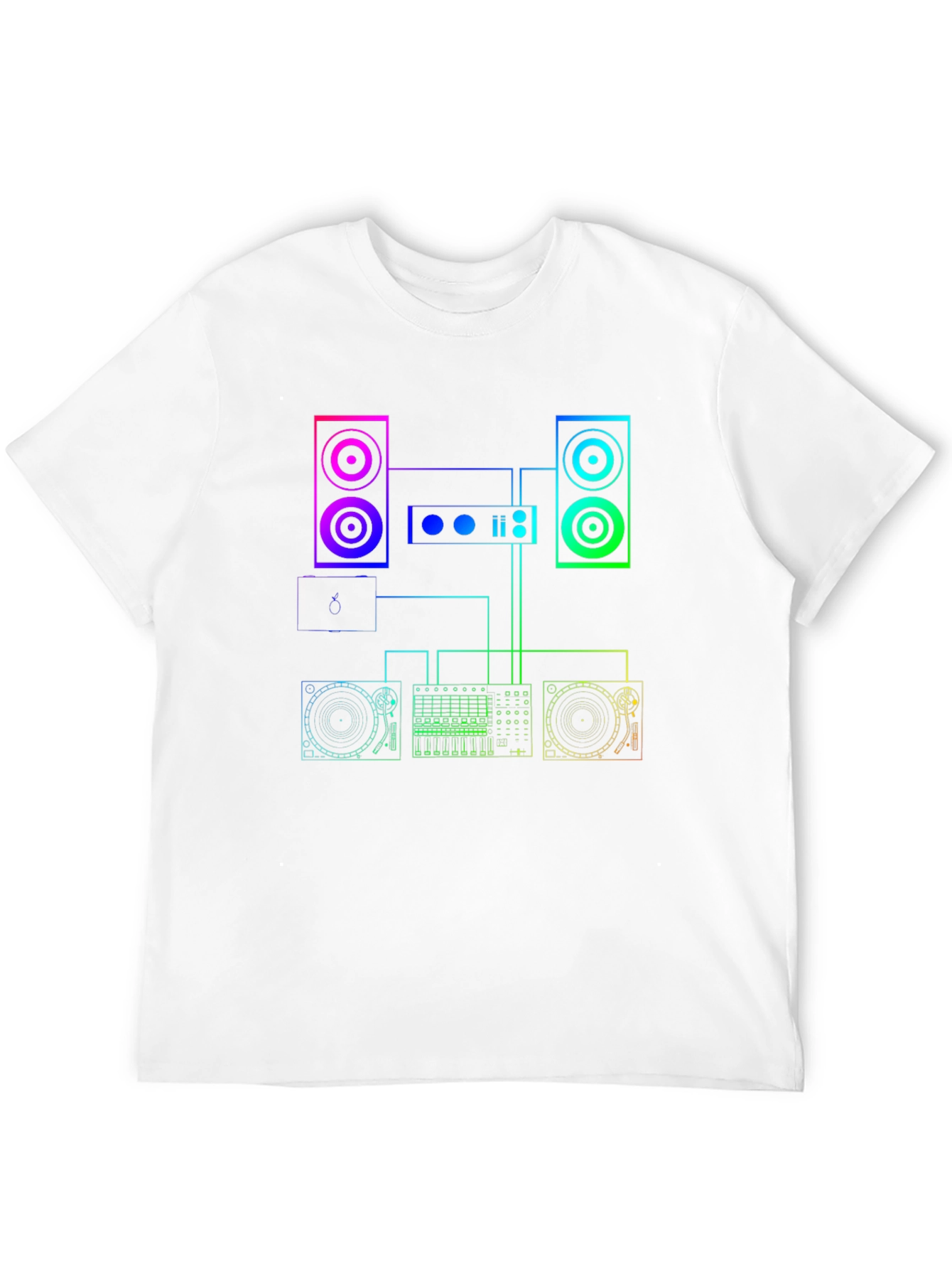DJ Equipment Schematic Graphic Tee - Black