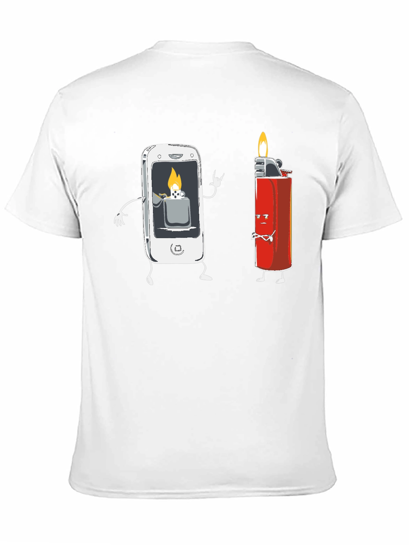 Funny Tech Humor T-Shirt - Smartphone Lighter Design