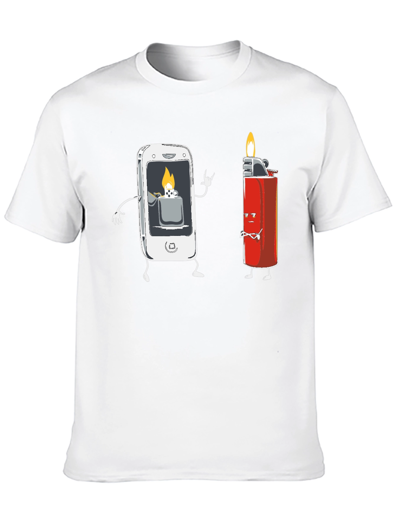 Funny Tech Humor T-Shirt - Smartphone Lighter Design