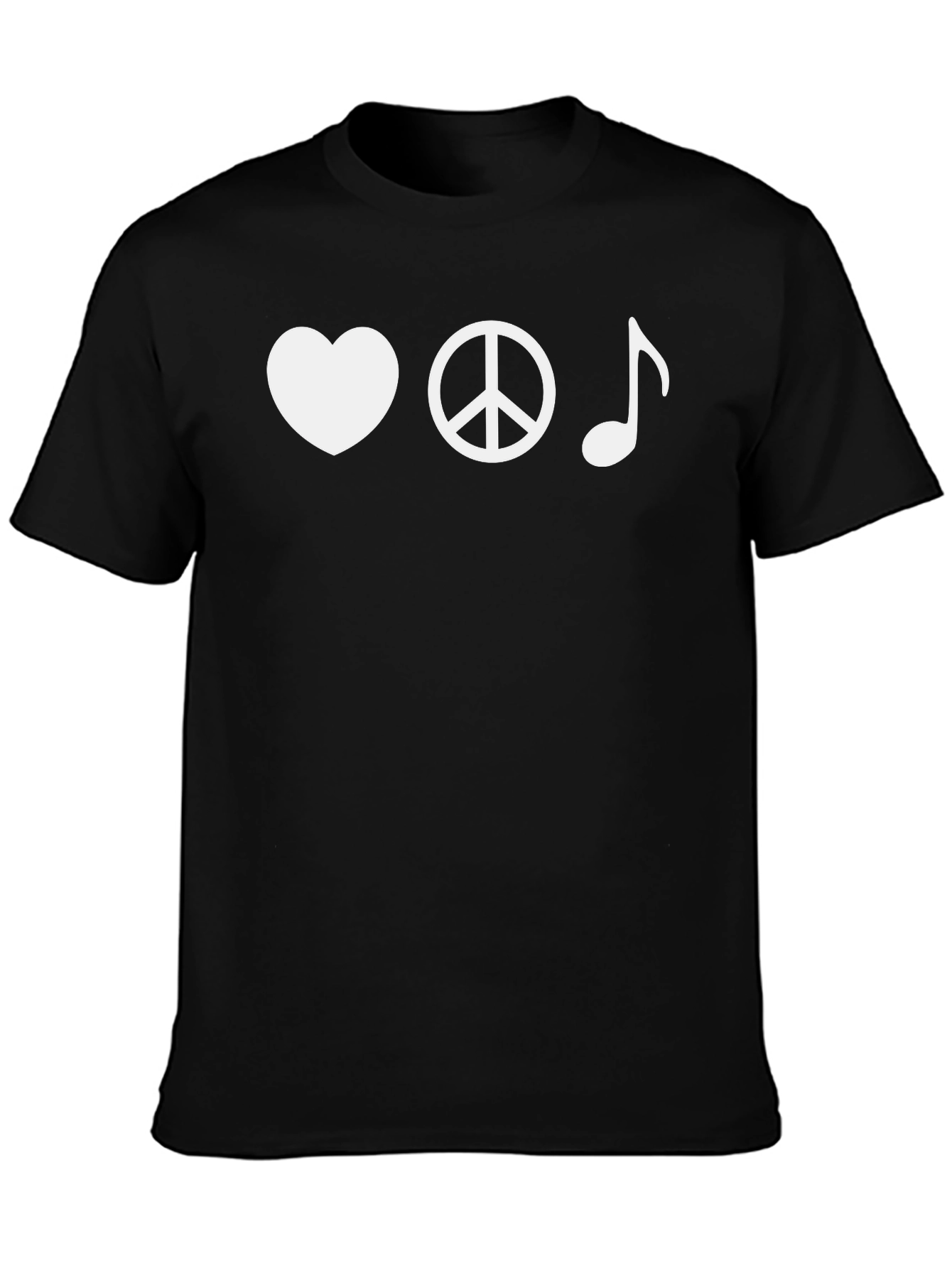 Love Peace Music Graphic Tee - Black